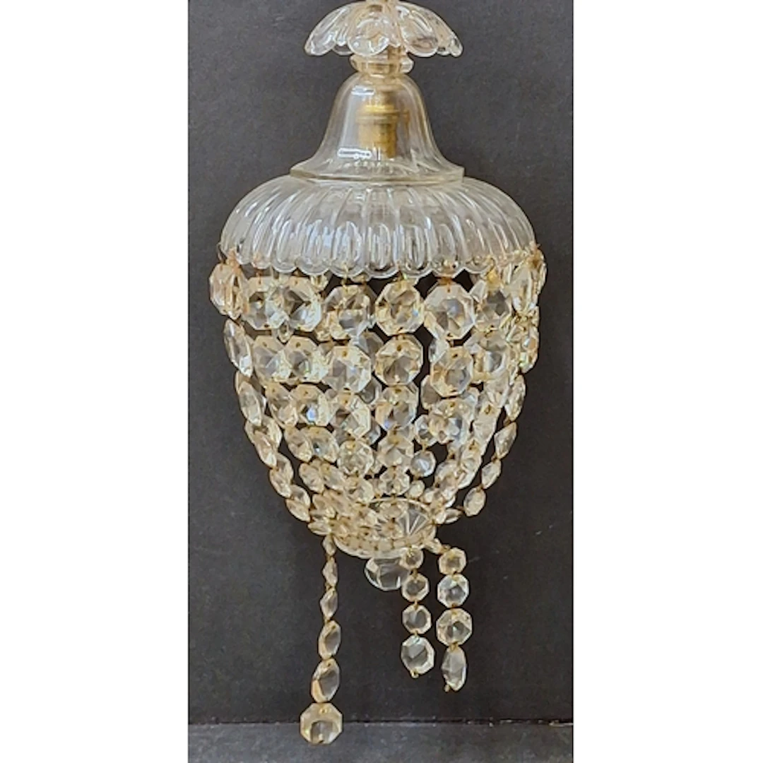 Glass Chandelier with crystal drops