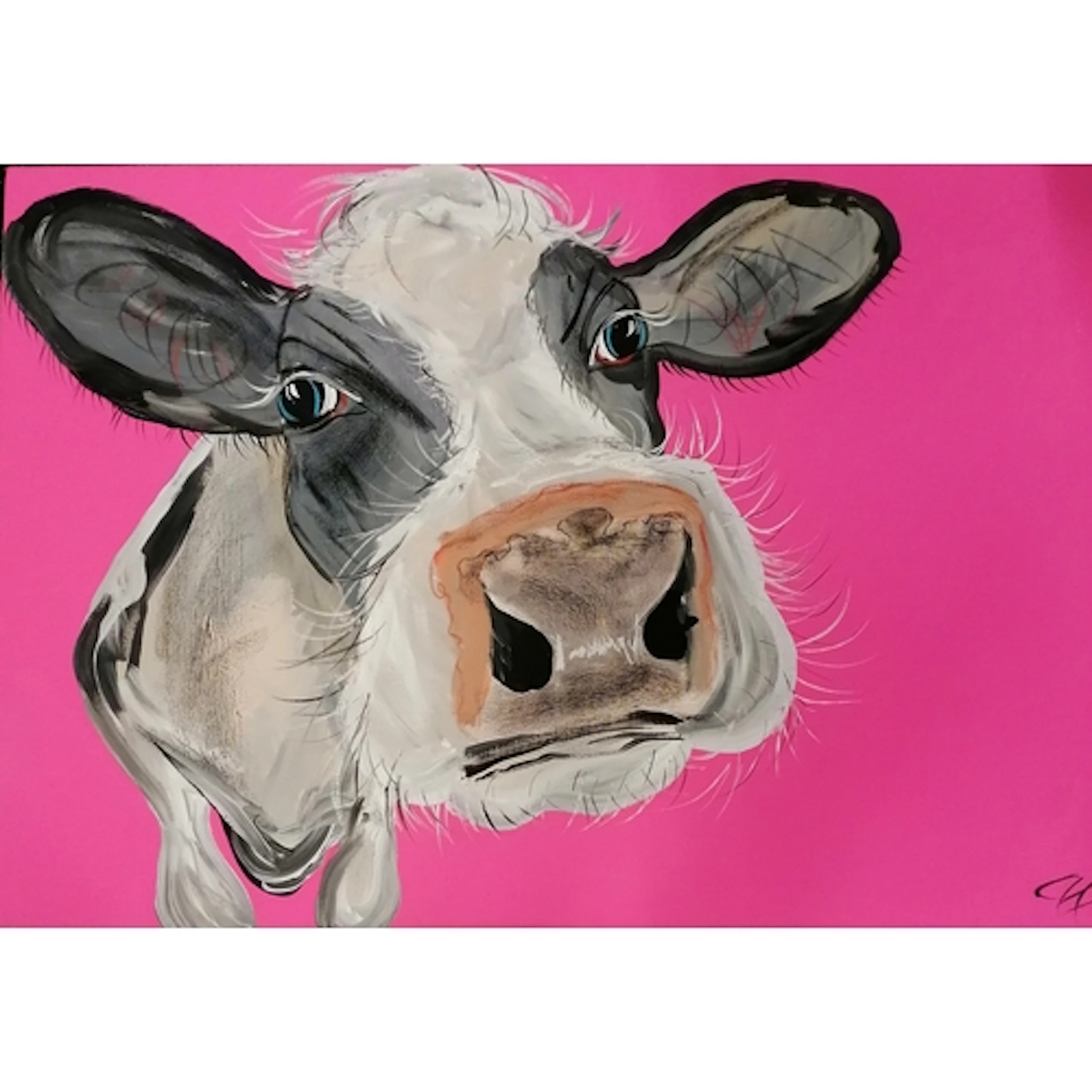 Caroline Walker 2008 contemporary portrait painting of a cow...