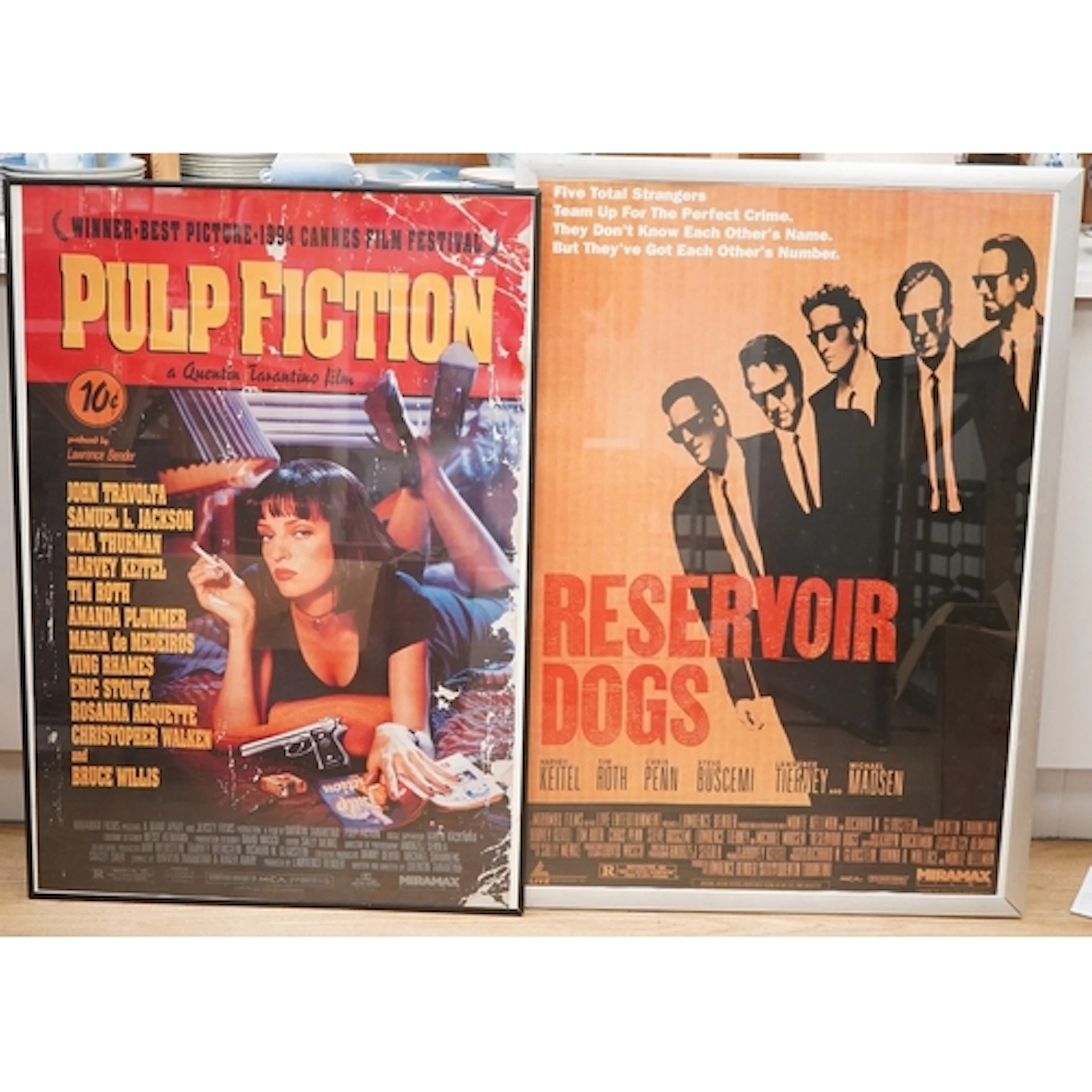 Two film posters comprising Pulp Fiction, 1994, and Reservoi...