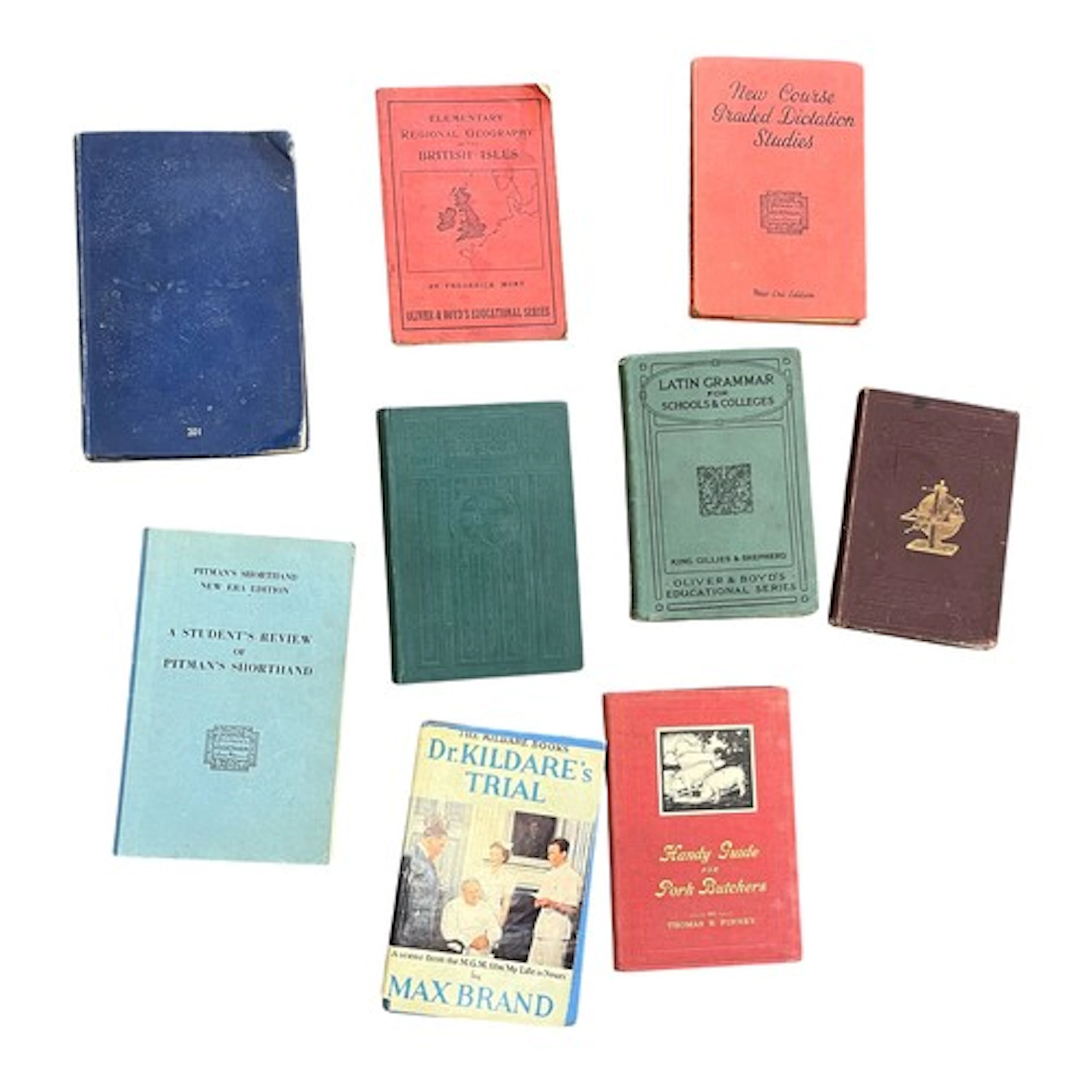 Collection of vintage school reference books to include Lati...