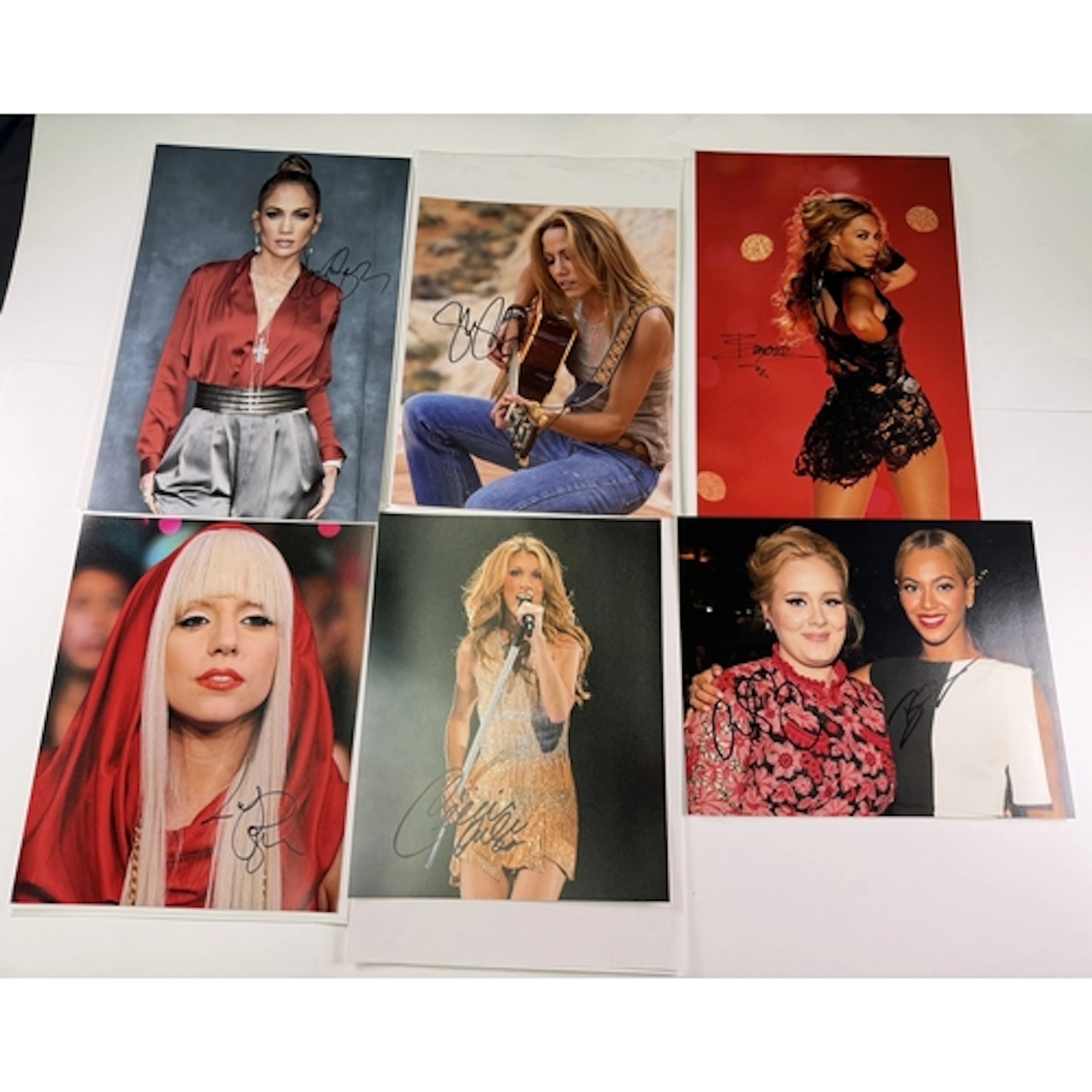 Studio pulicity signed photographs:Adele and Beyonce, Beyonc...
