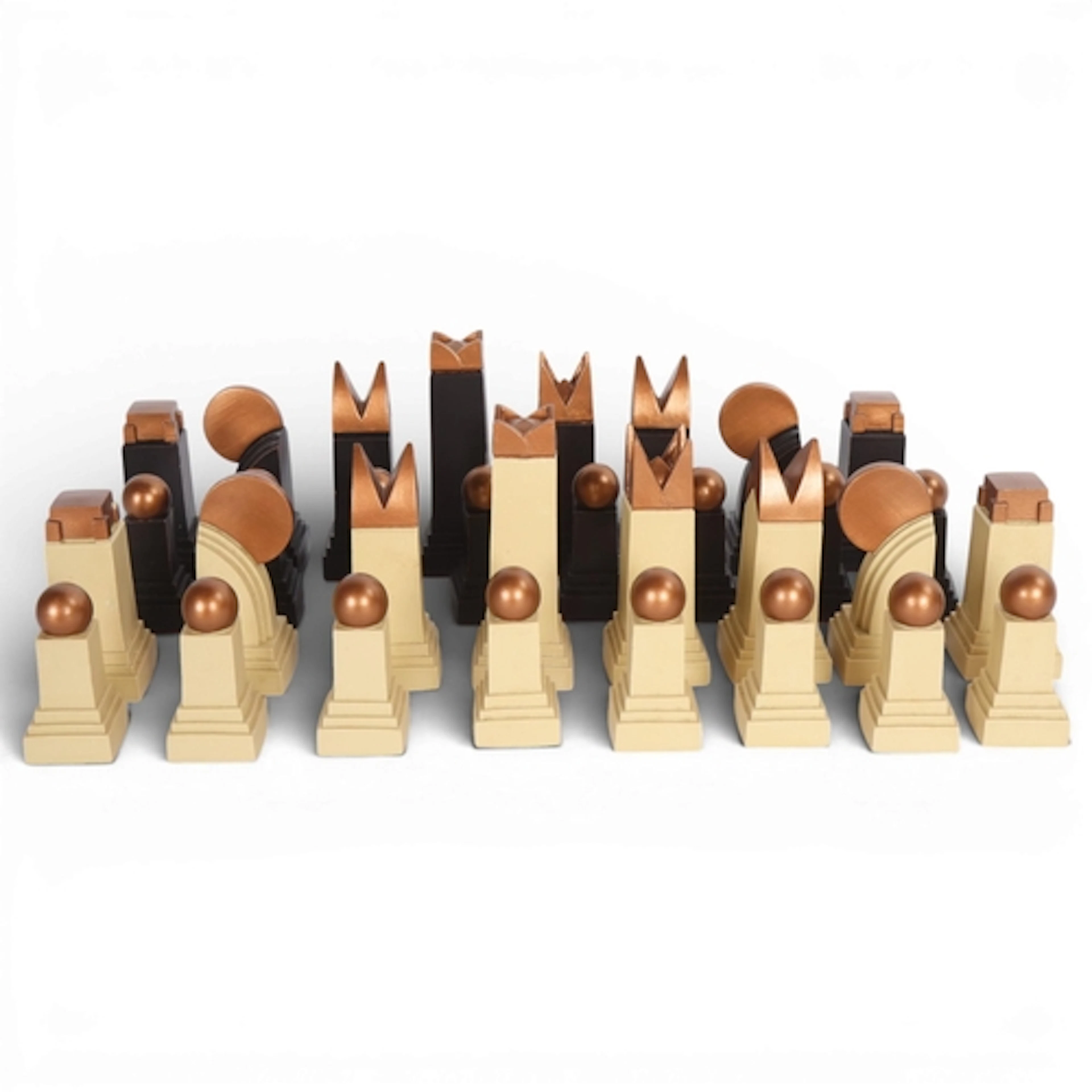 An ANNE CARLTON chess set, no.189, the handmade pieces in an...