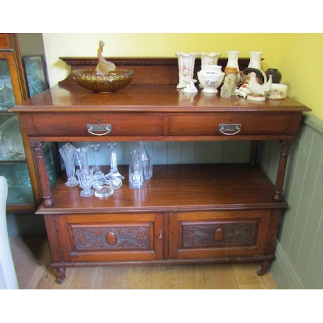 Antique Mahogany Twin Cupboard Dum Waiter Good Original Cond...