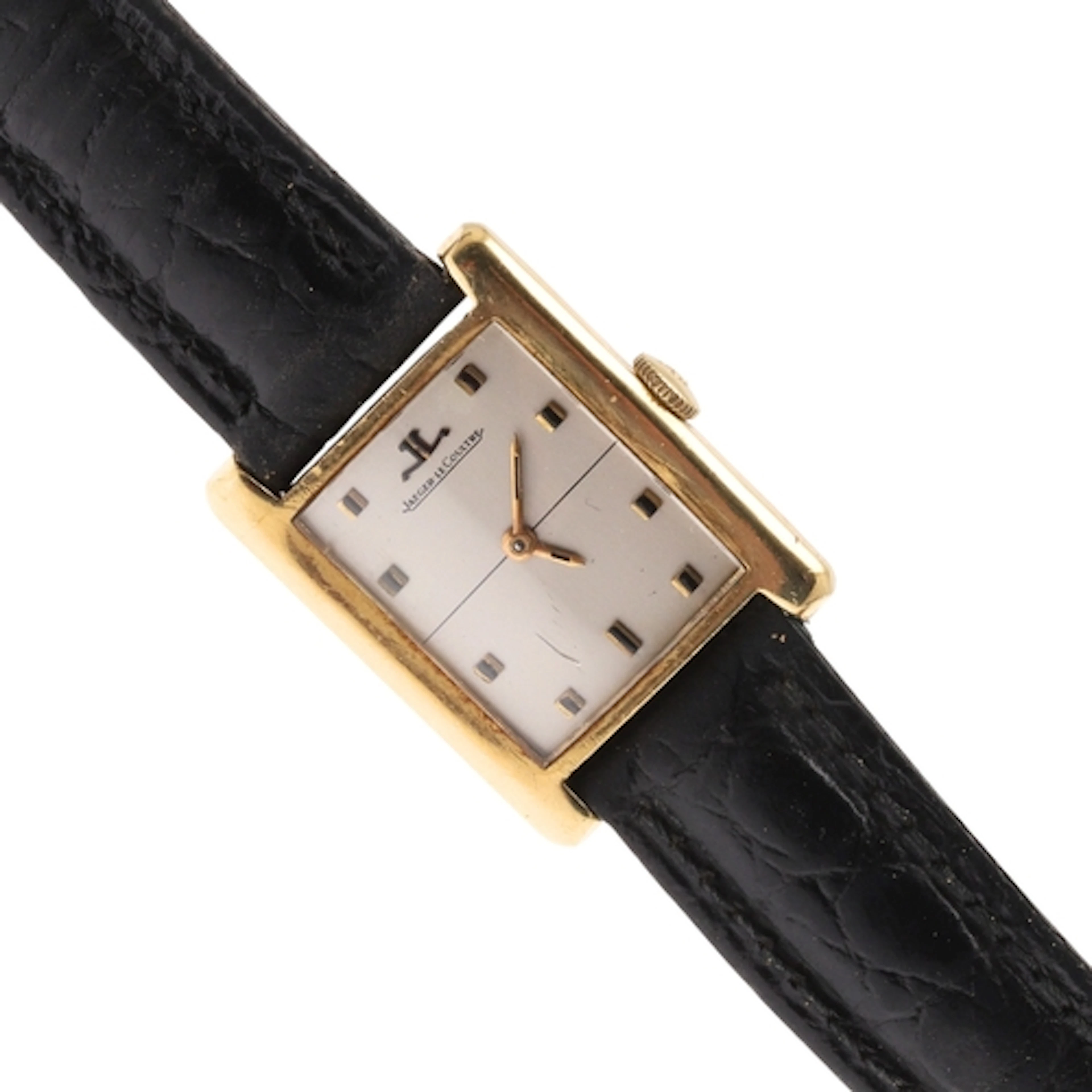 A LADY'S 18CT GOLD WRISTWATCH BY JAEGER-LeCOULTRE. the signe...