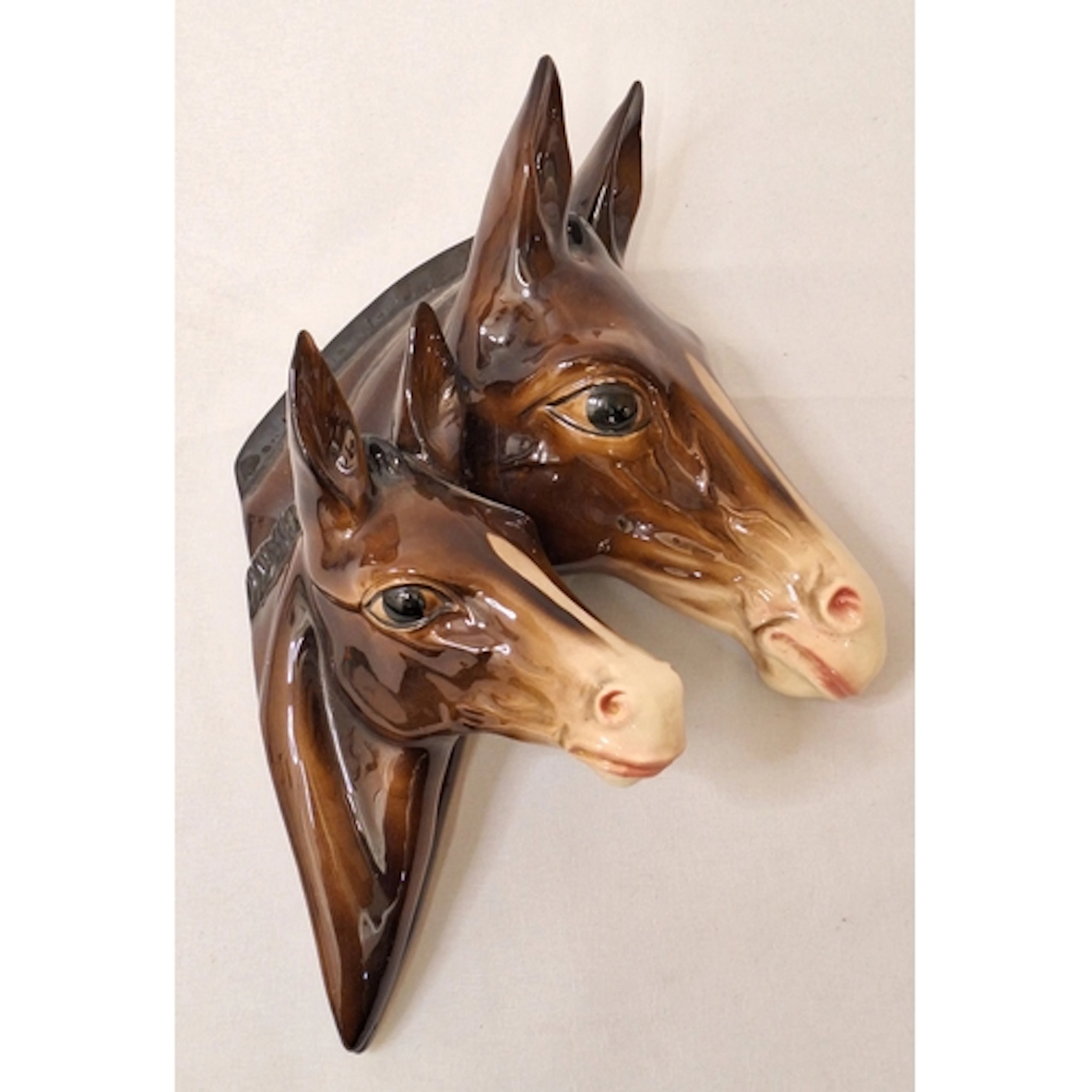 Vintage 1950s Jema Holland Mair & Foal Wall Mask approx. 25c...