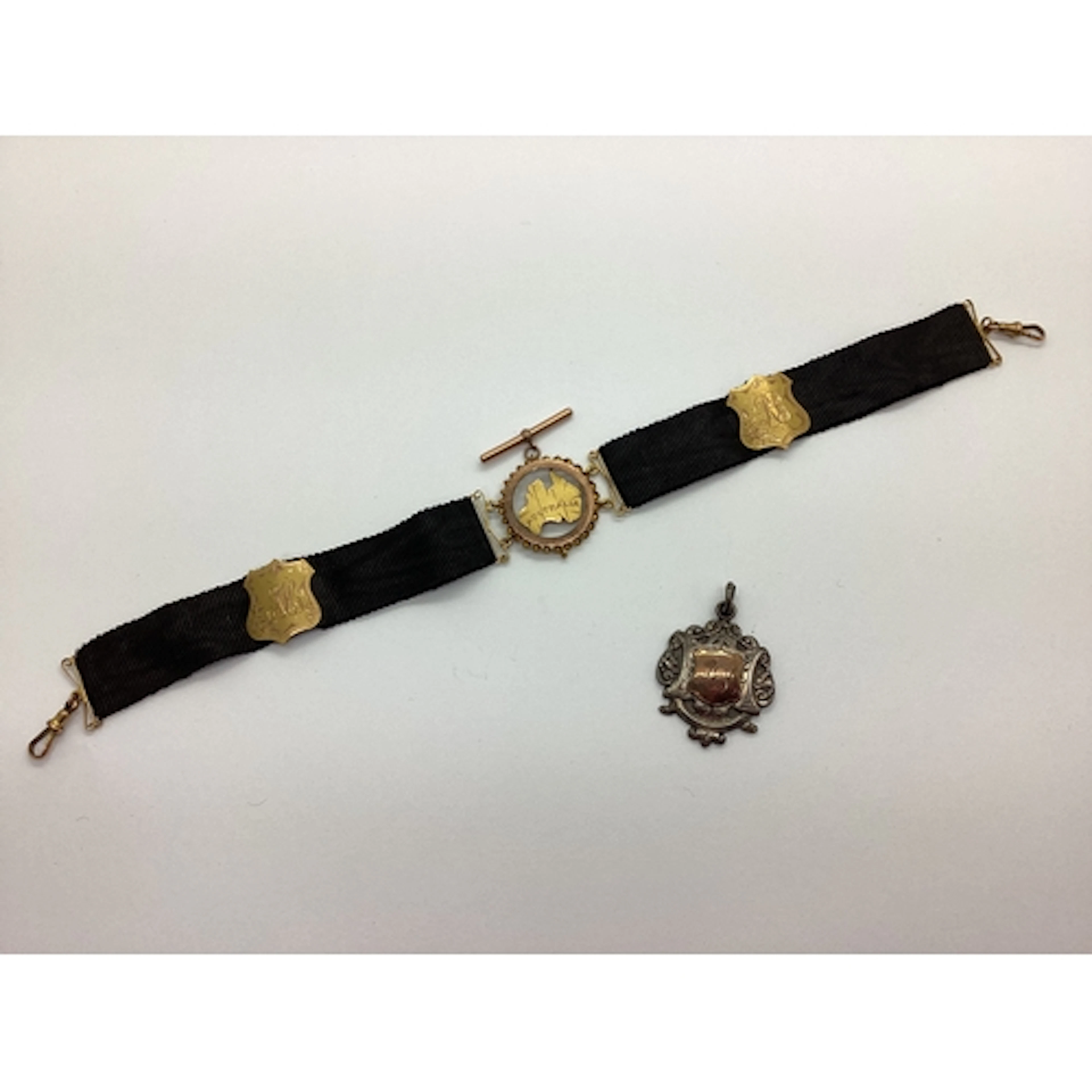 An Antique Fob / Pocket Watch Black Ribbon, with openwork "A...
