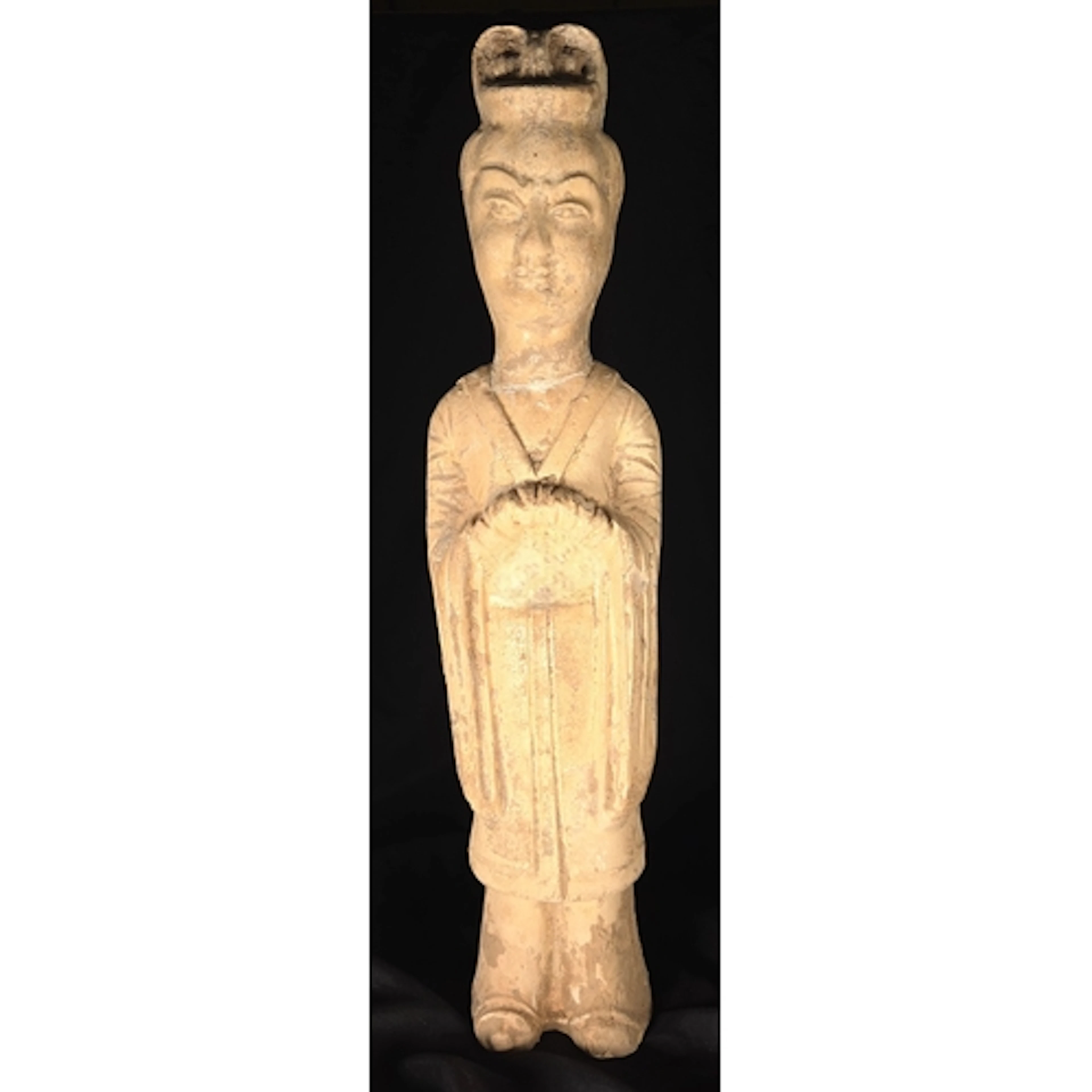 A Chinese Antique part glazed tomb figure, height 45cm