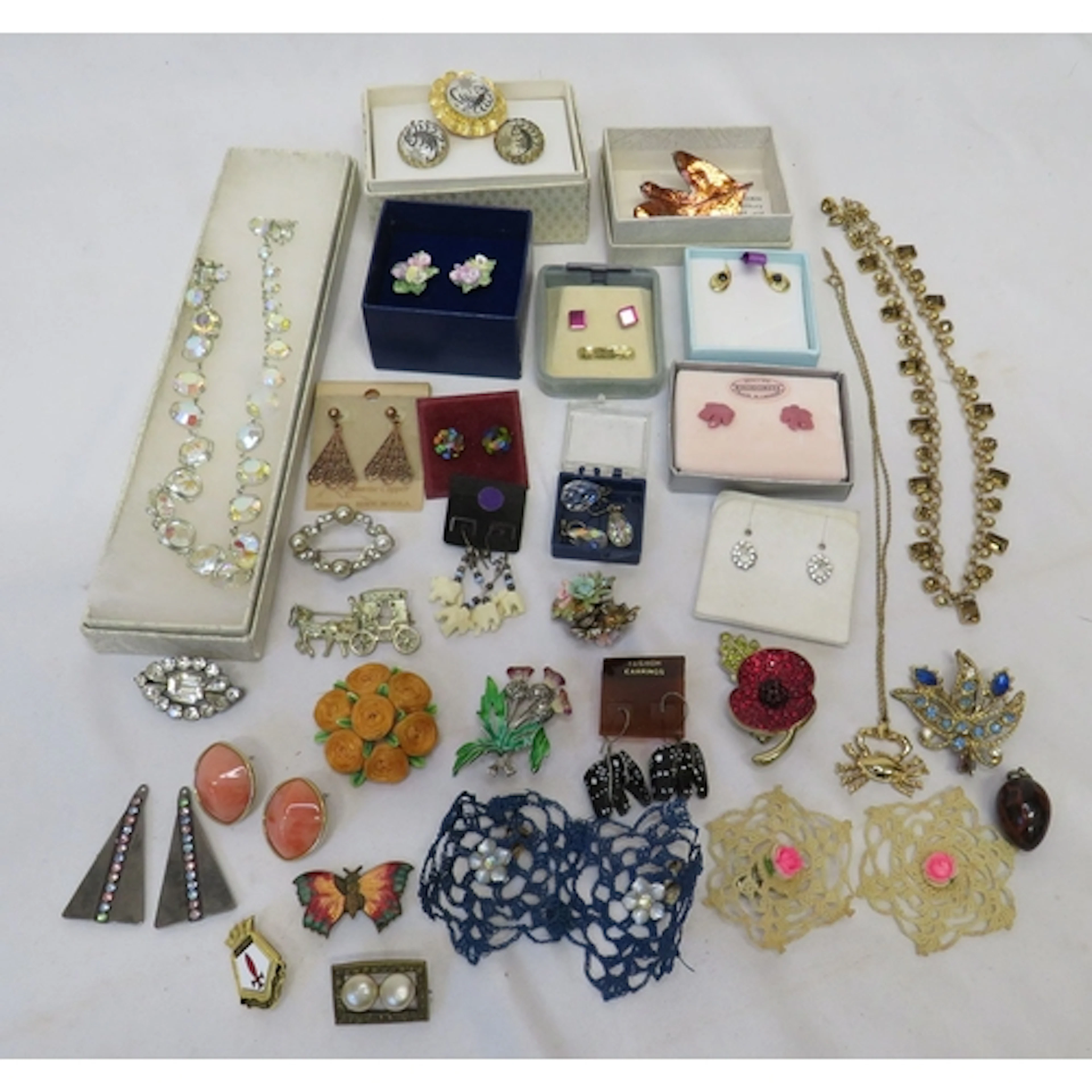 Costume Jewellery mostly vintage incl. carded earrings, drop...