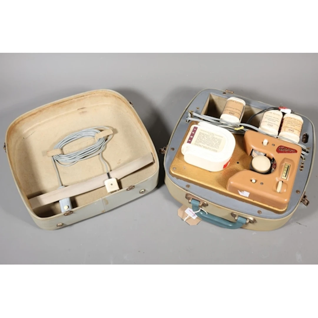 Tefiphon portable cartridge player with cartridges Late 1950...