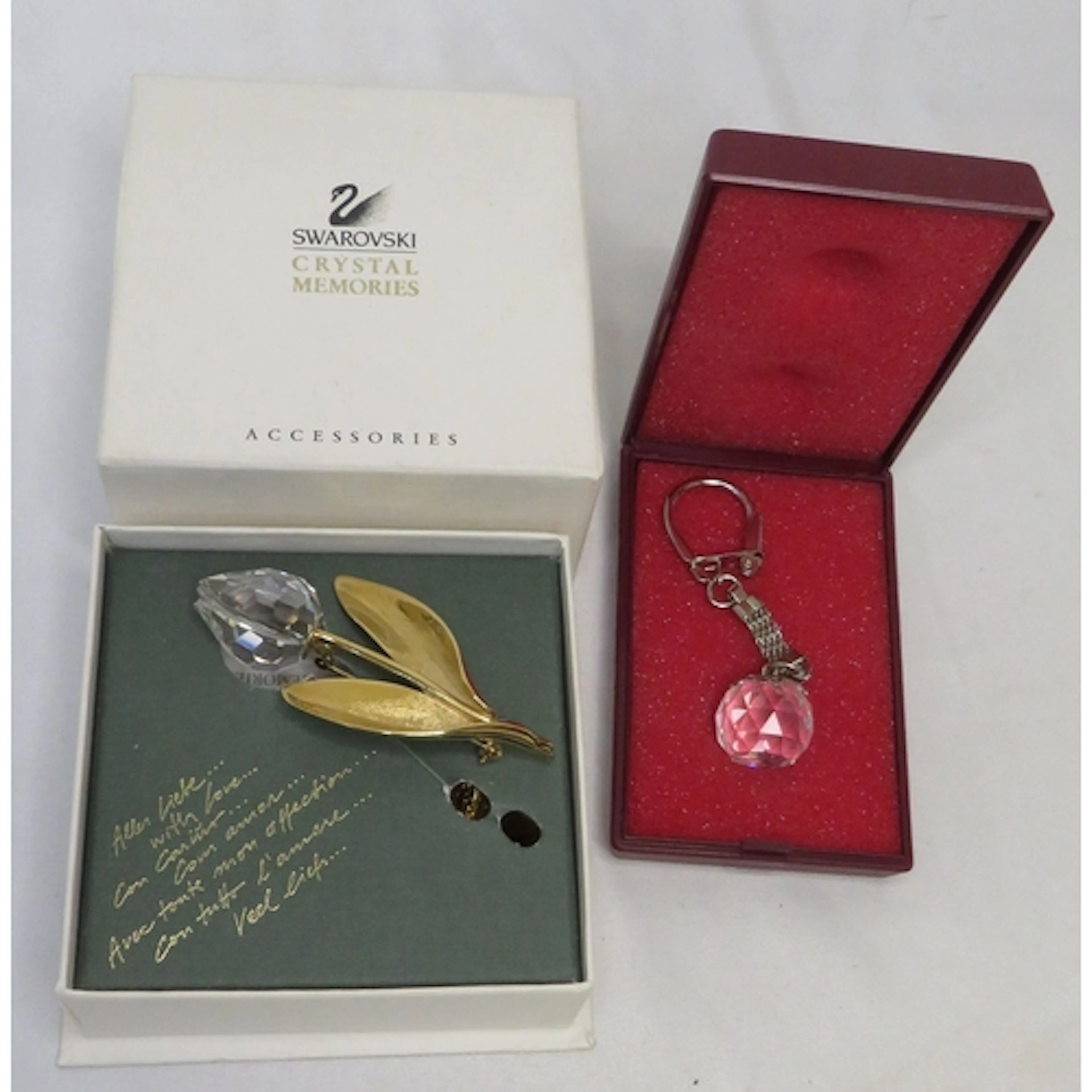 Boxed Swarovski Crystal Flower Brooch & Keyring (2) (LD1)