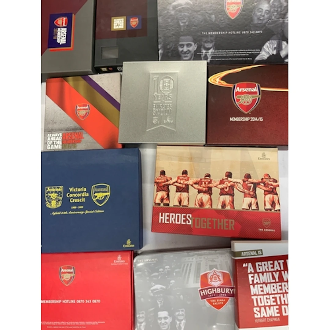Arsenal Membership Packs + Football Memorabilia: 11 membersh...