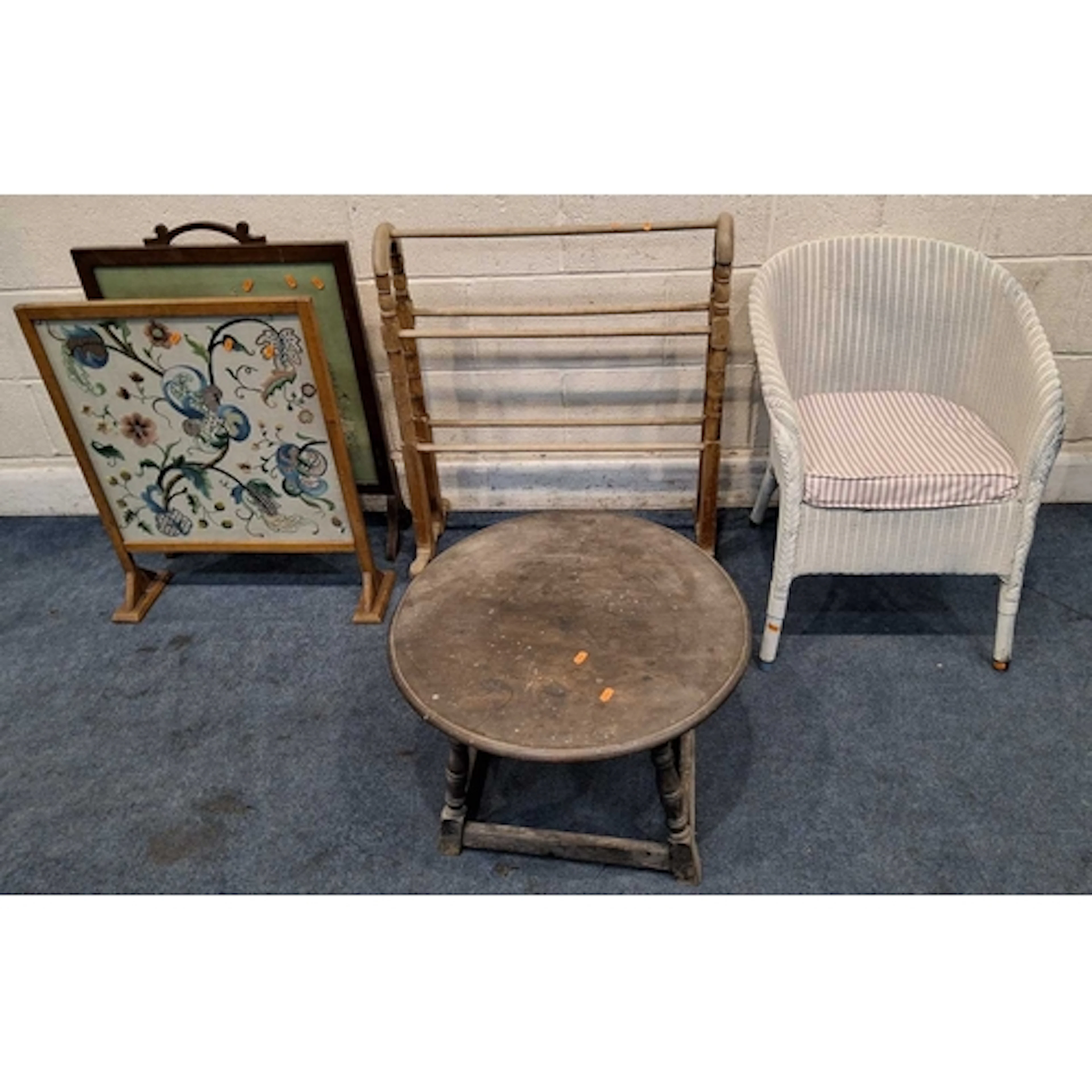 A SELECTION OF OCCASIONAL FURNITURE, to include a white pain...
