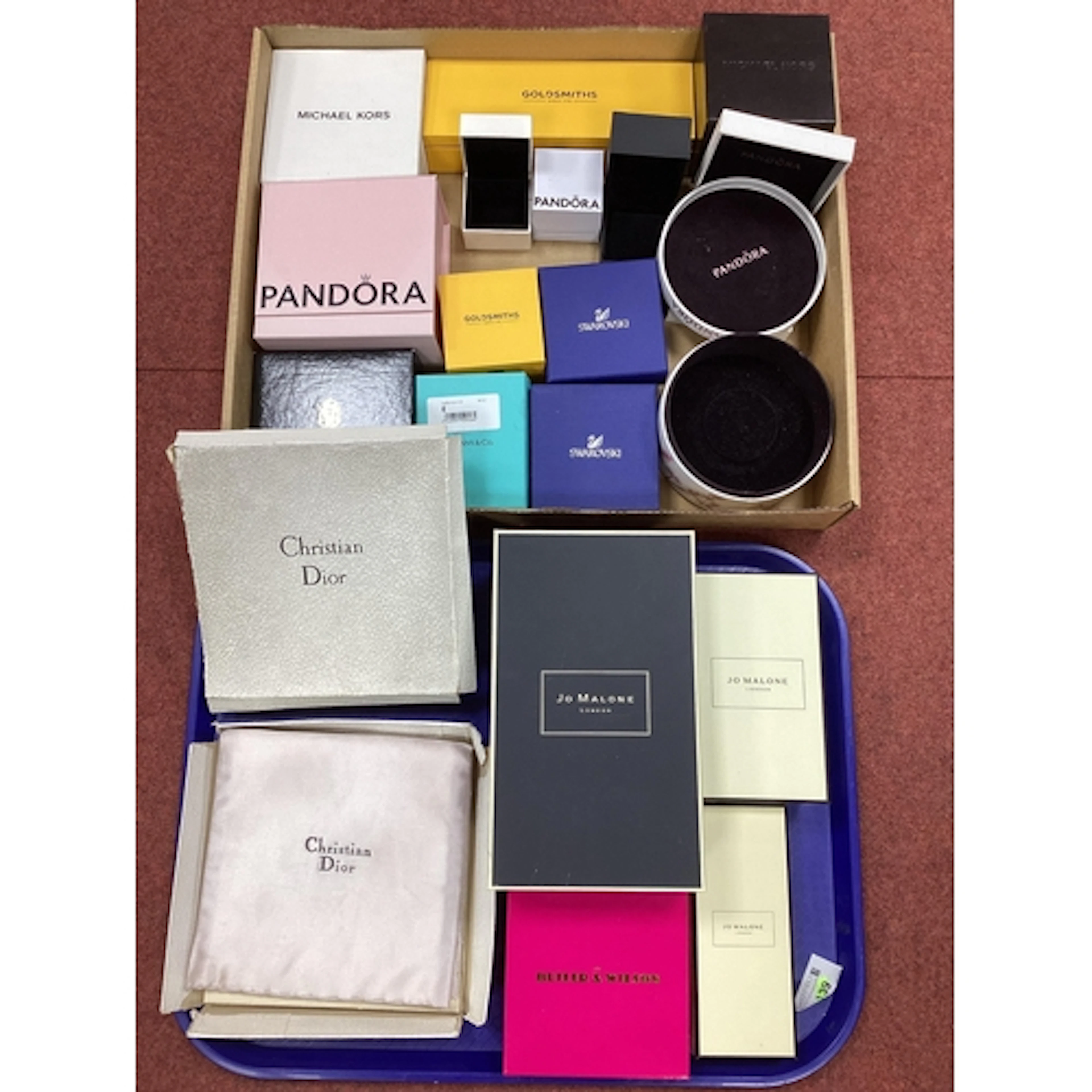 Empty Branded Jewellery Boxes, including vintage Christian D...