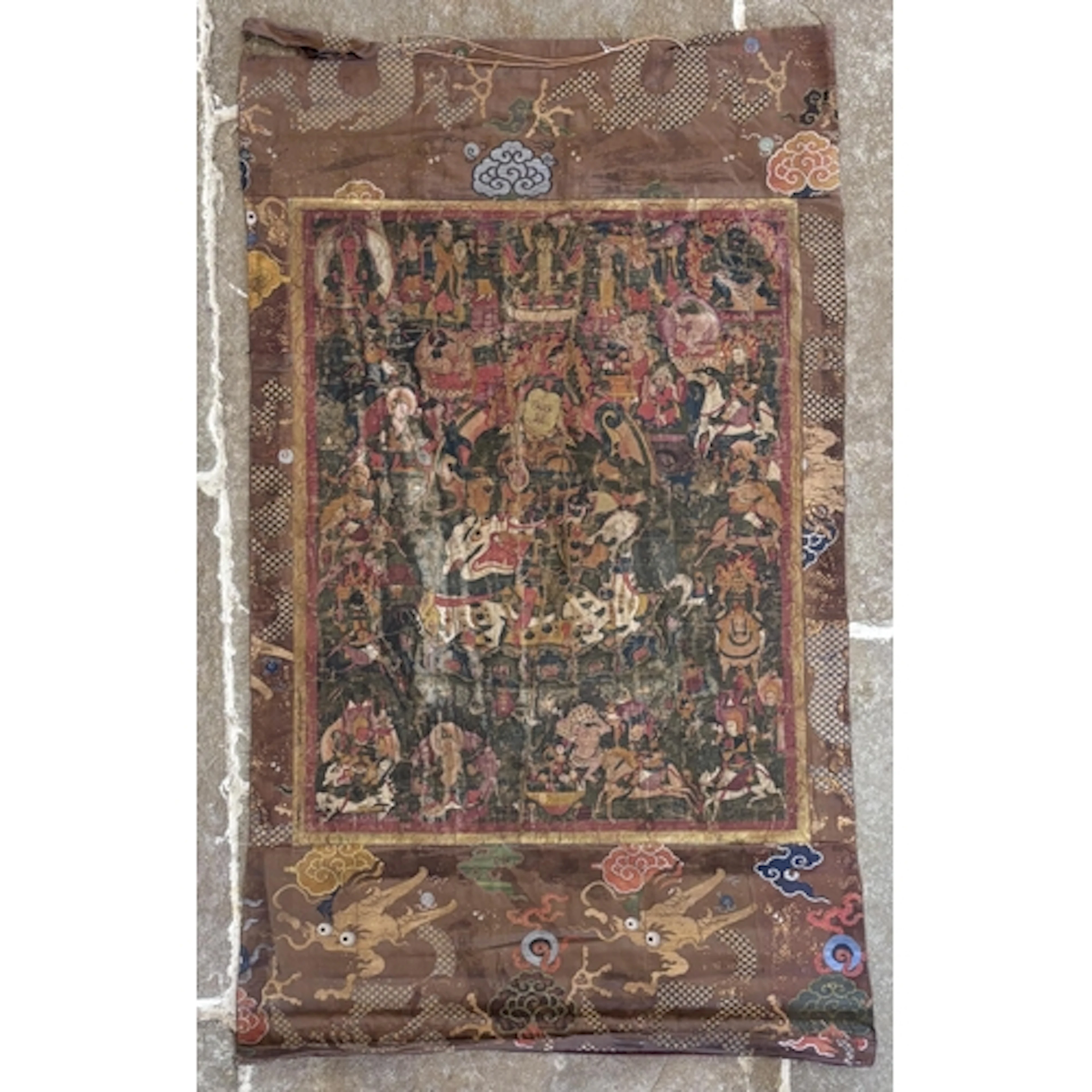 A South East Asian Tibetan Thangka, 19th century, painted in...