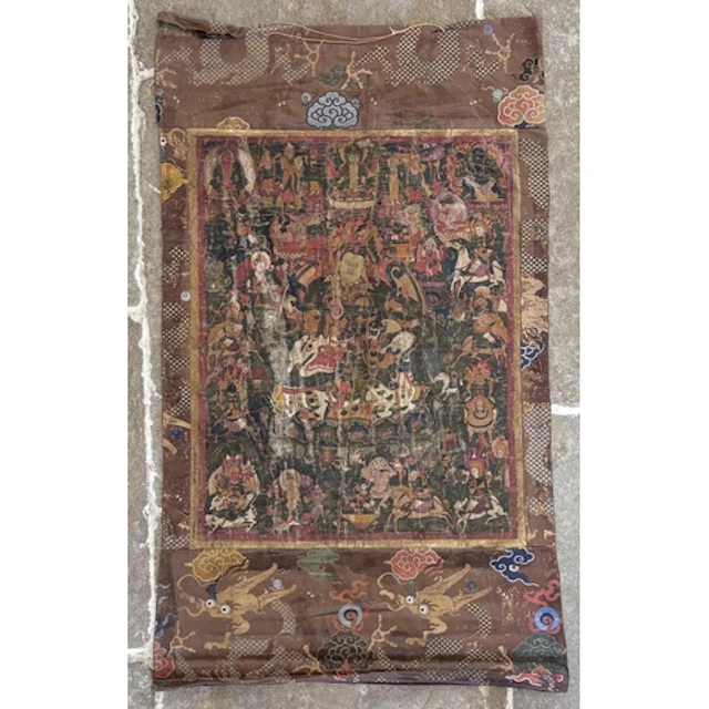A South East Asian Tibetan Thangka, 19th century, painted in...