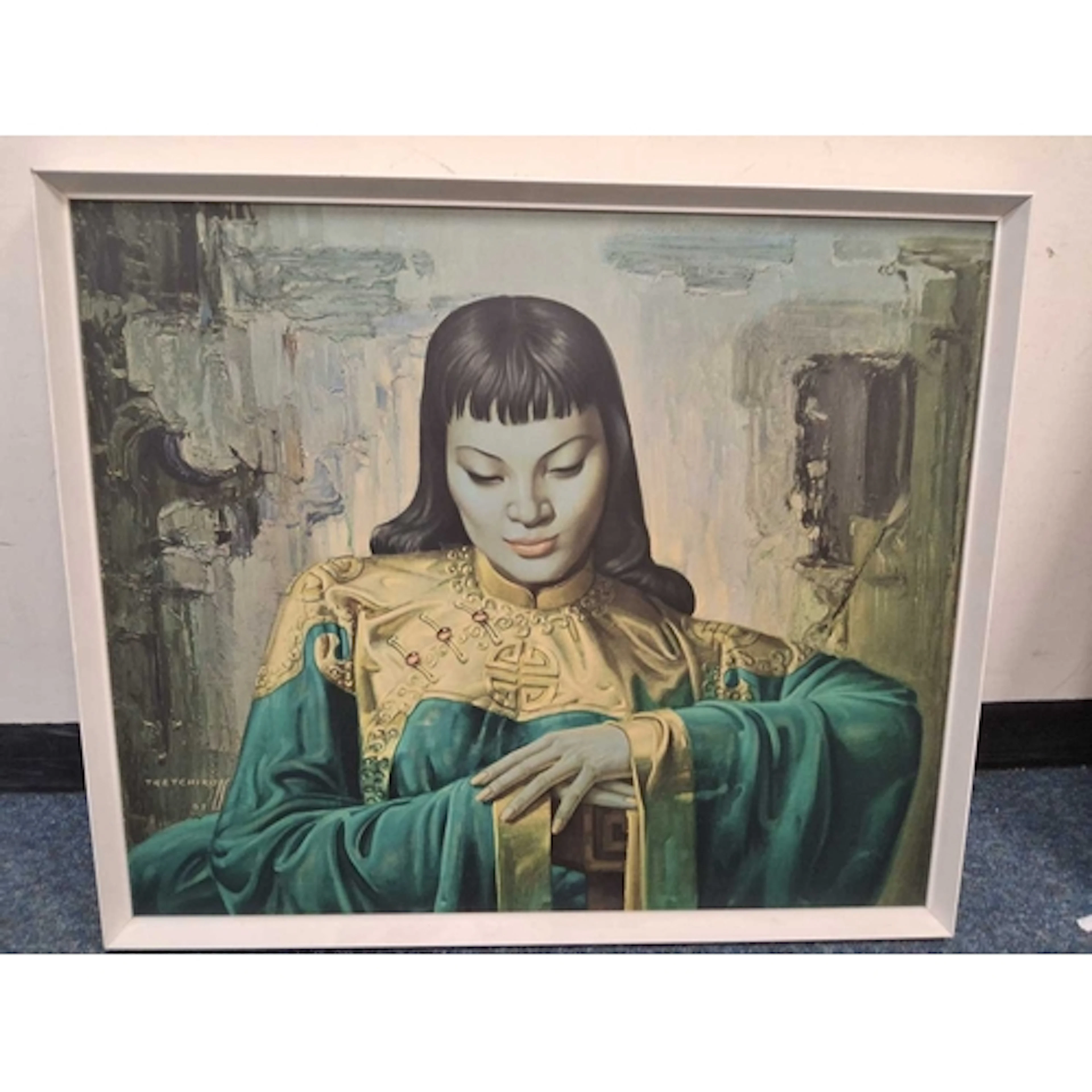 A MID-CENTURY FRAMED PRINT OF 'LADY FROM THE ORIENT' BY VLAD...
