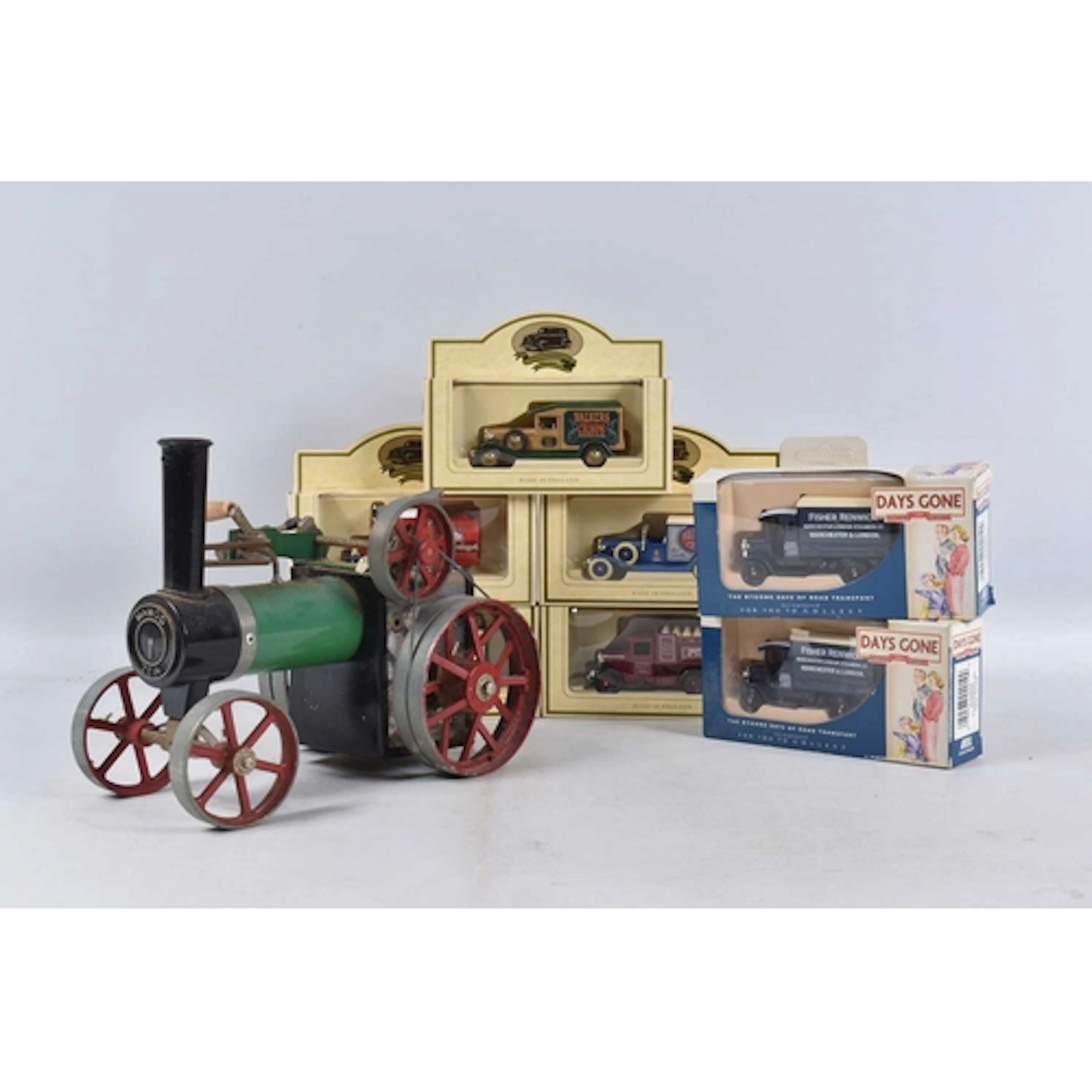 AN UNBOXED MMAMOD TE1A STEAM TRACTOR, red wheels, green and ...