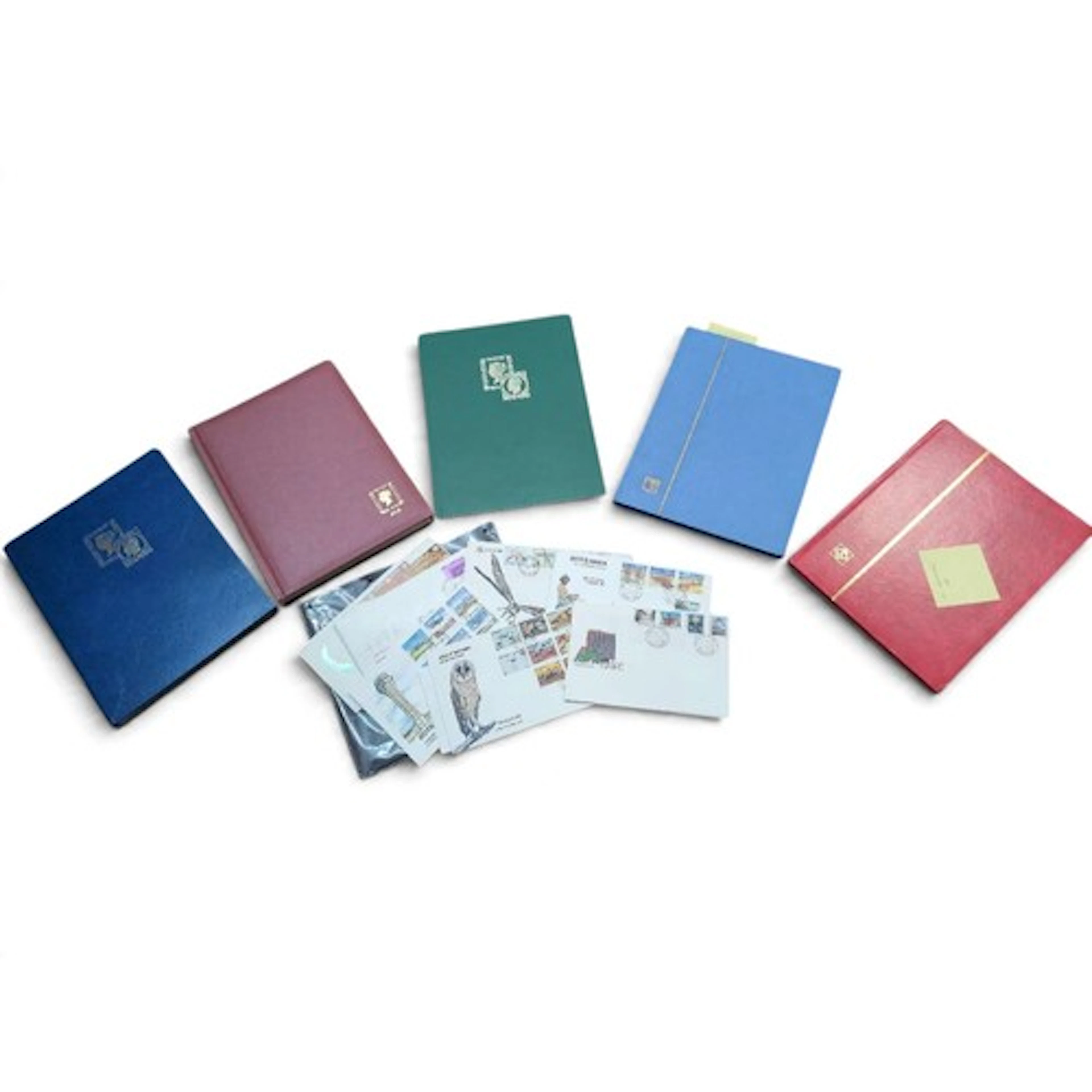 5 x part-filled stamp albums inc. used GB Commemoratives (19...