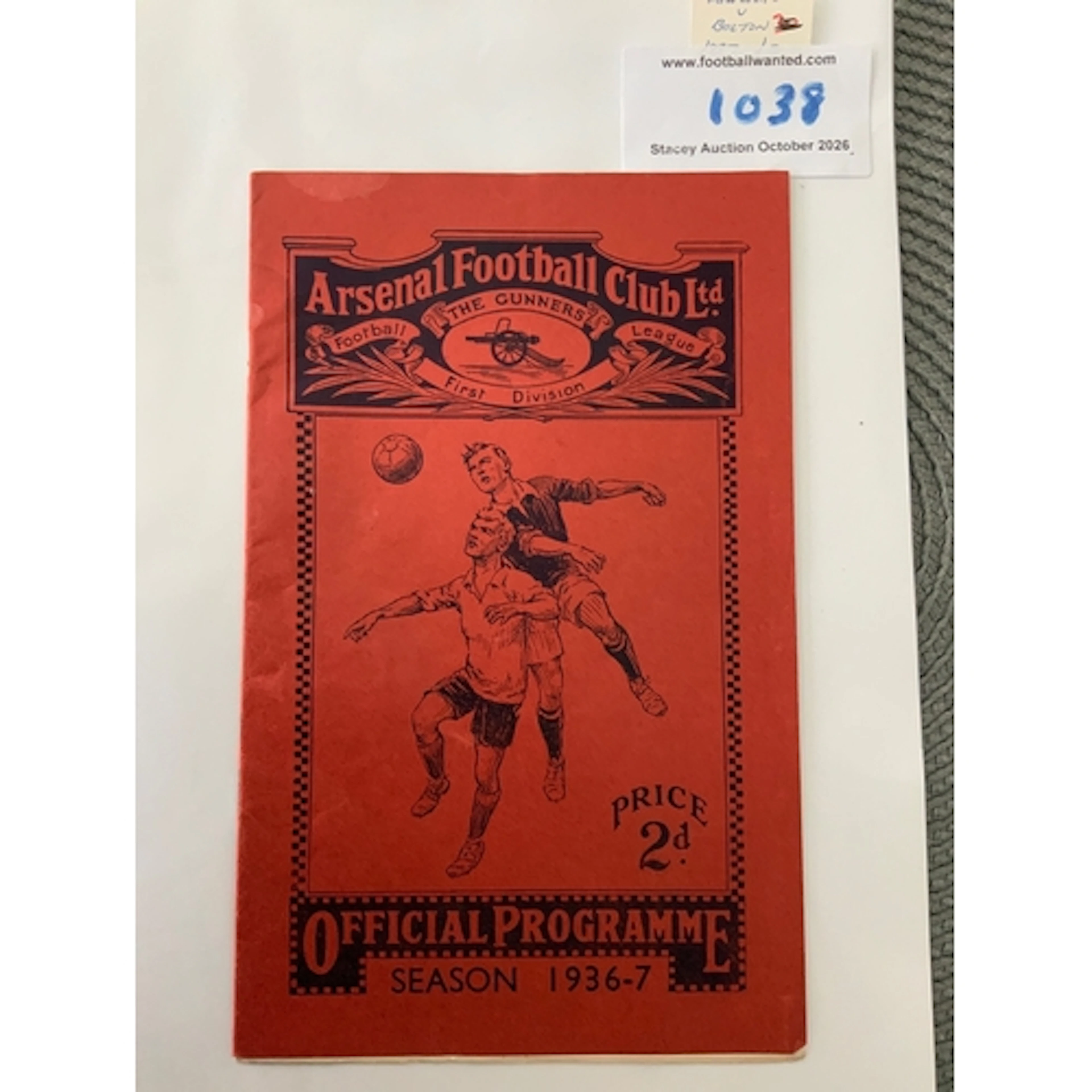 36/37 Arsenal v Bolton Football Programme: Excellent conditi...