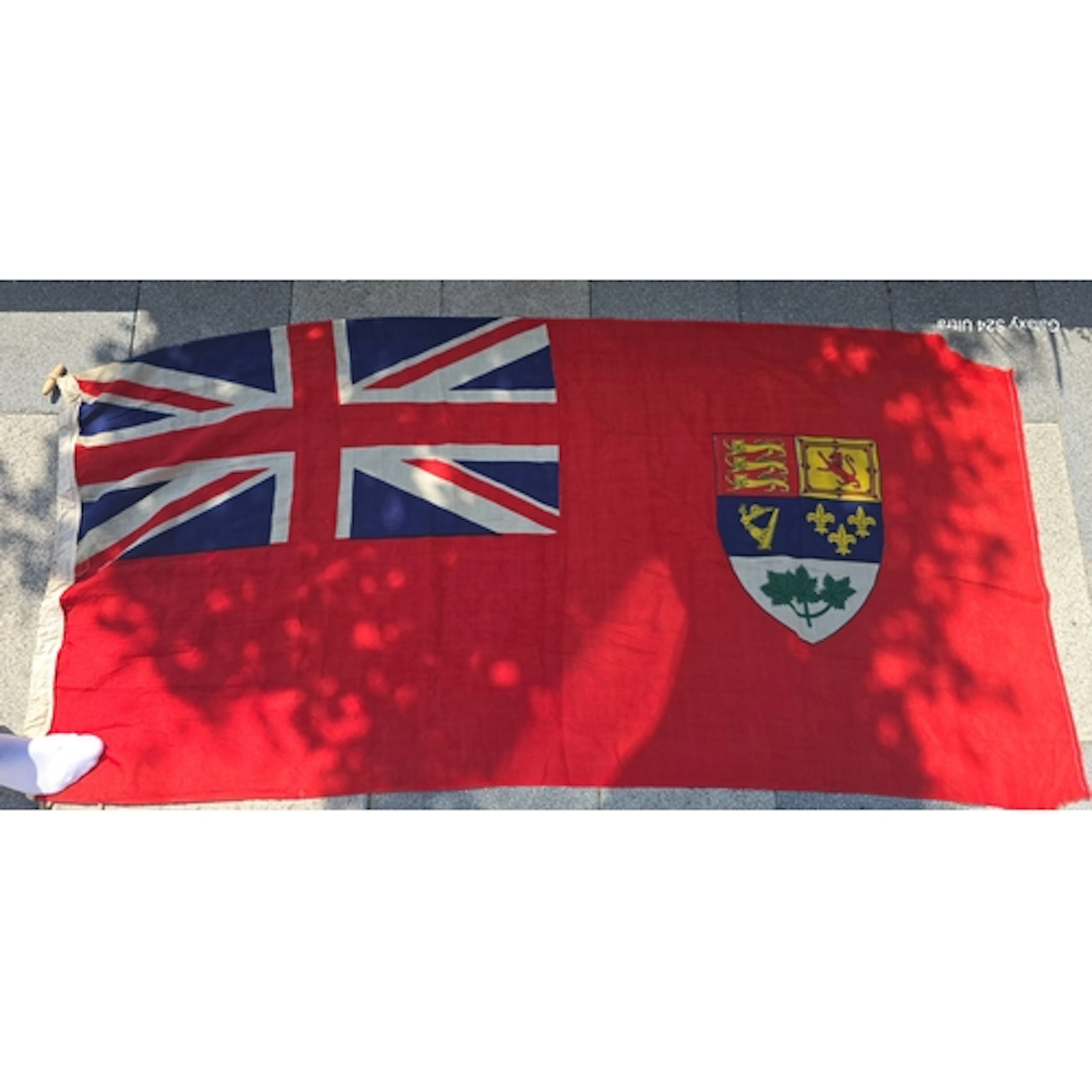 An original 1921-57 printed Canadian red ensign 74" X 36", c...