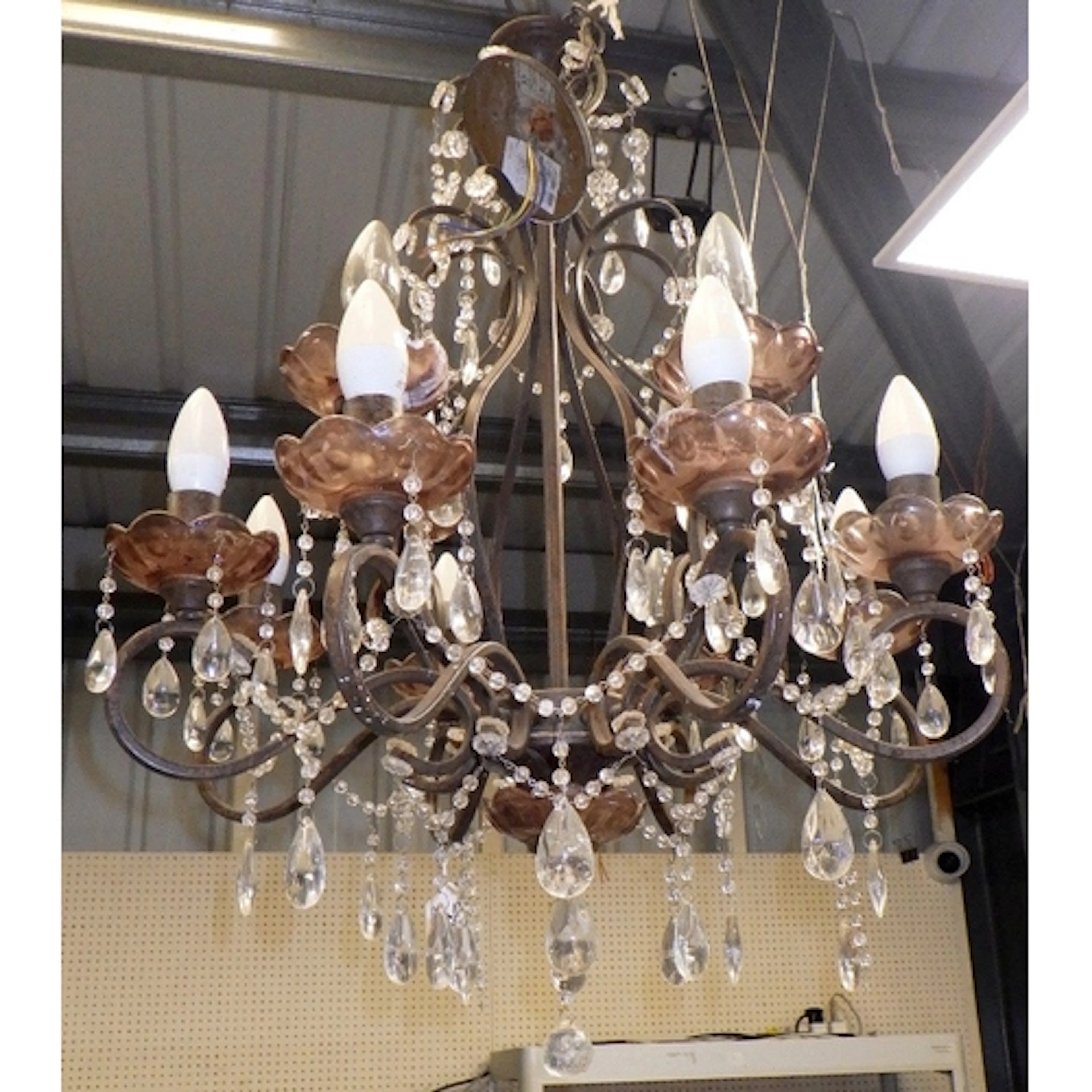 A large modern chandelier
