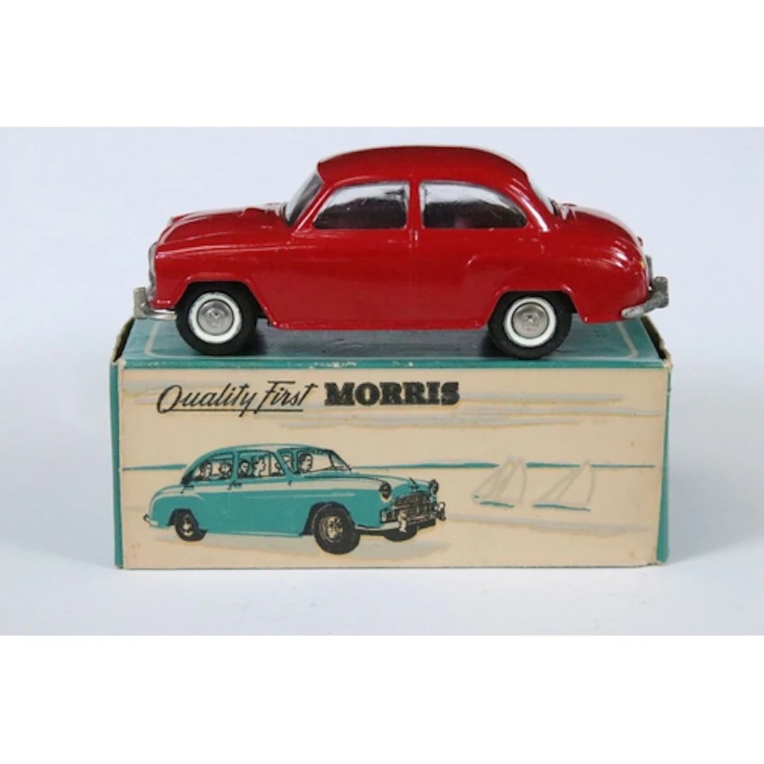 Boxed Tekno 719 Morris Oxford diecast model in red, diecast ...