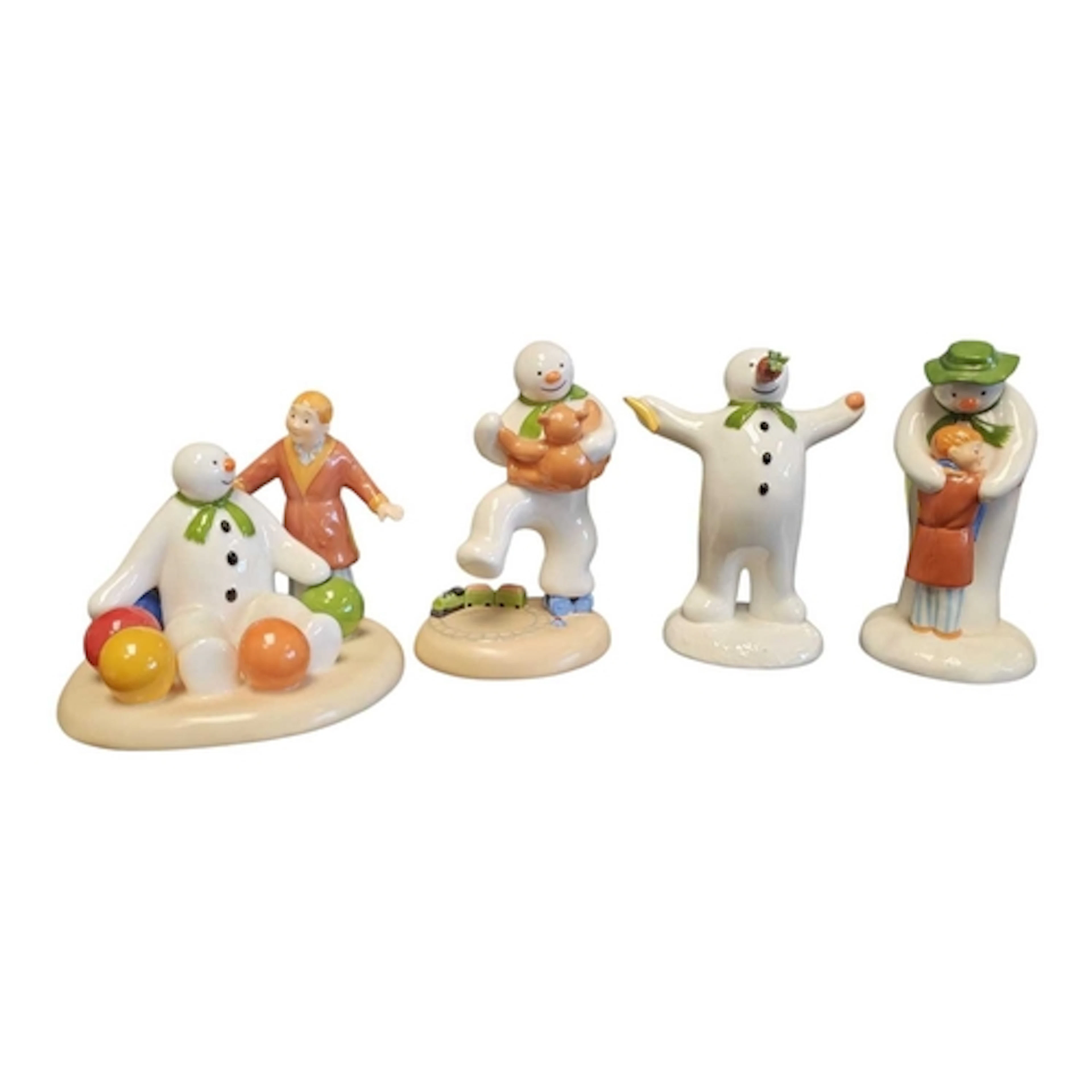 Coalport - The Snowman - Four 21st century china Snowman fig...