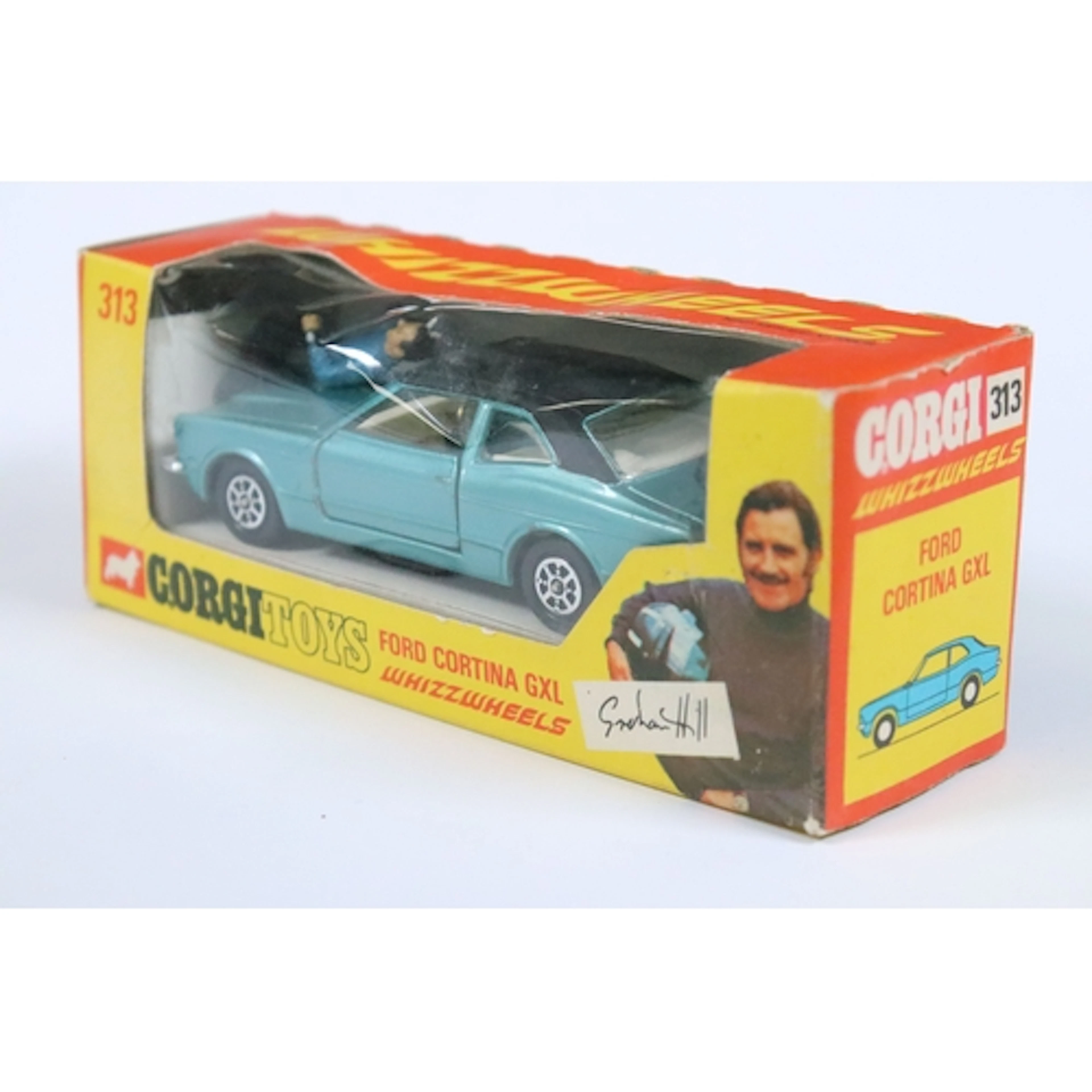 Boxed Corgi Whizzwheels 313 Ford Cortina GXL diecast model i...
