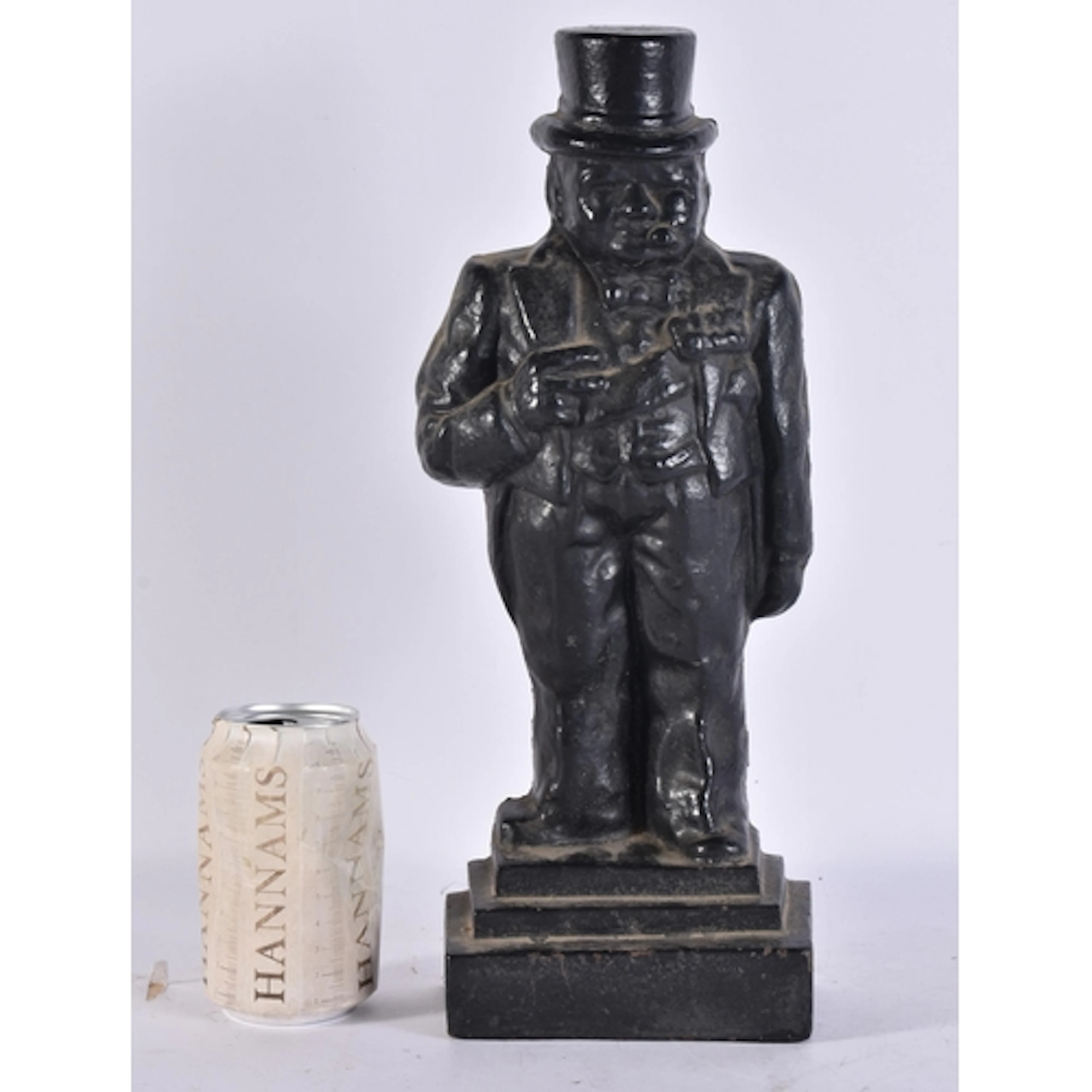 AN ANTIQUE WINSTON CHURCHILL MILITARY INTEREST CAST IRON DOO...