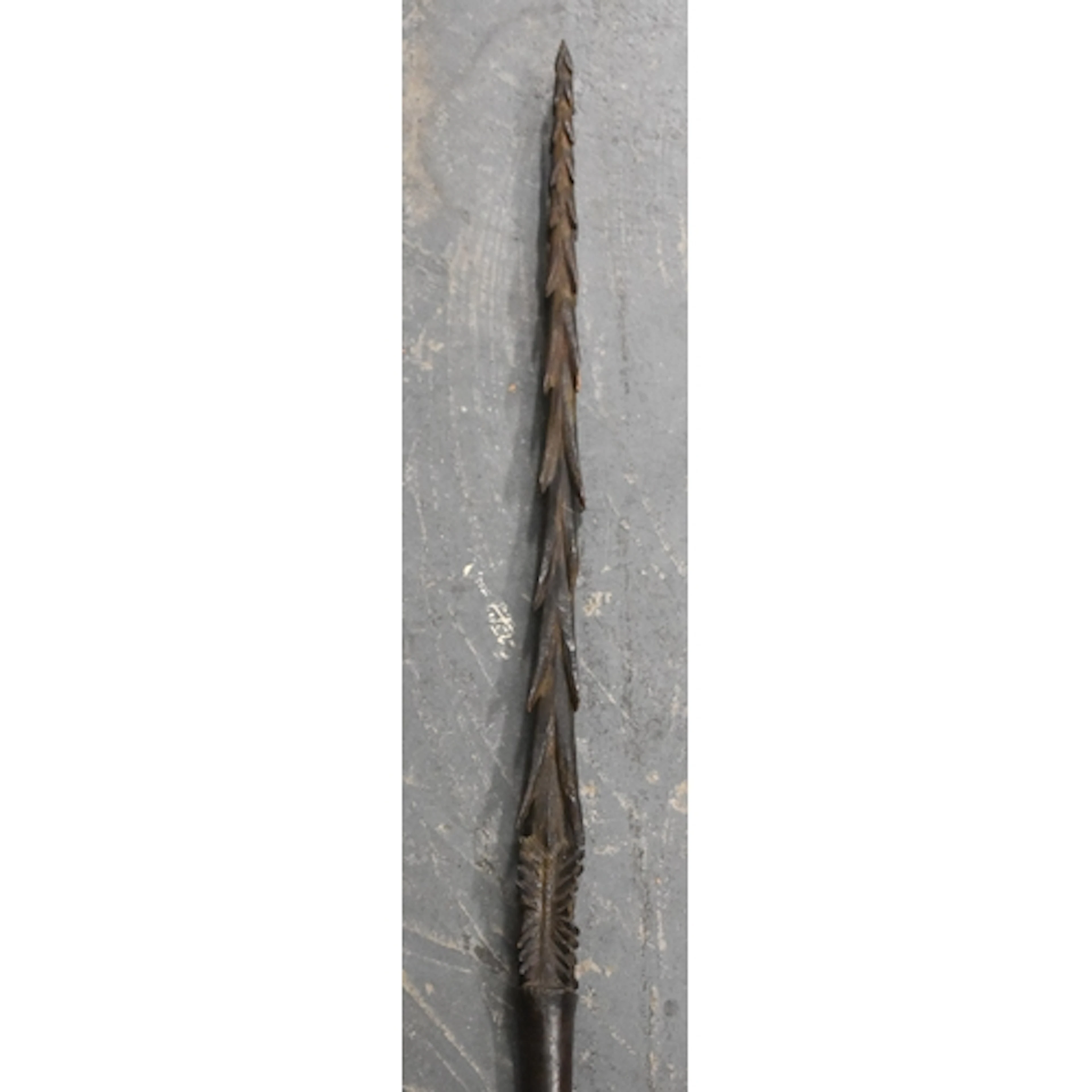 An old and barbed spear from Efate, Vanuatu. Classical form ...