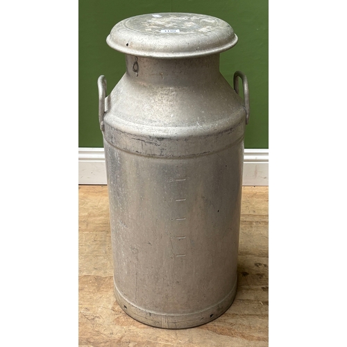 An aluminium milk pail, 73cmH