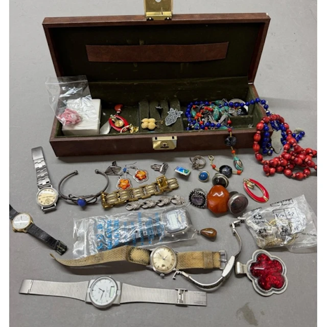 A selection of costume jewellery and watches various designs...