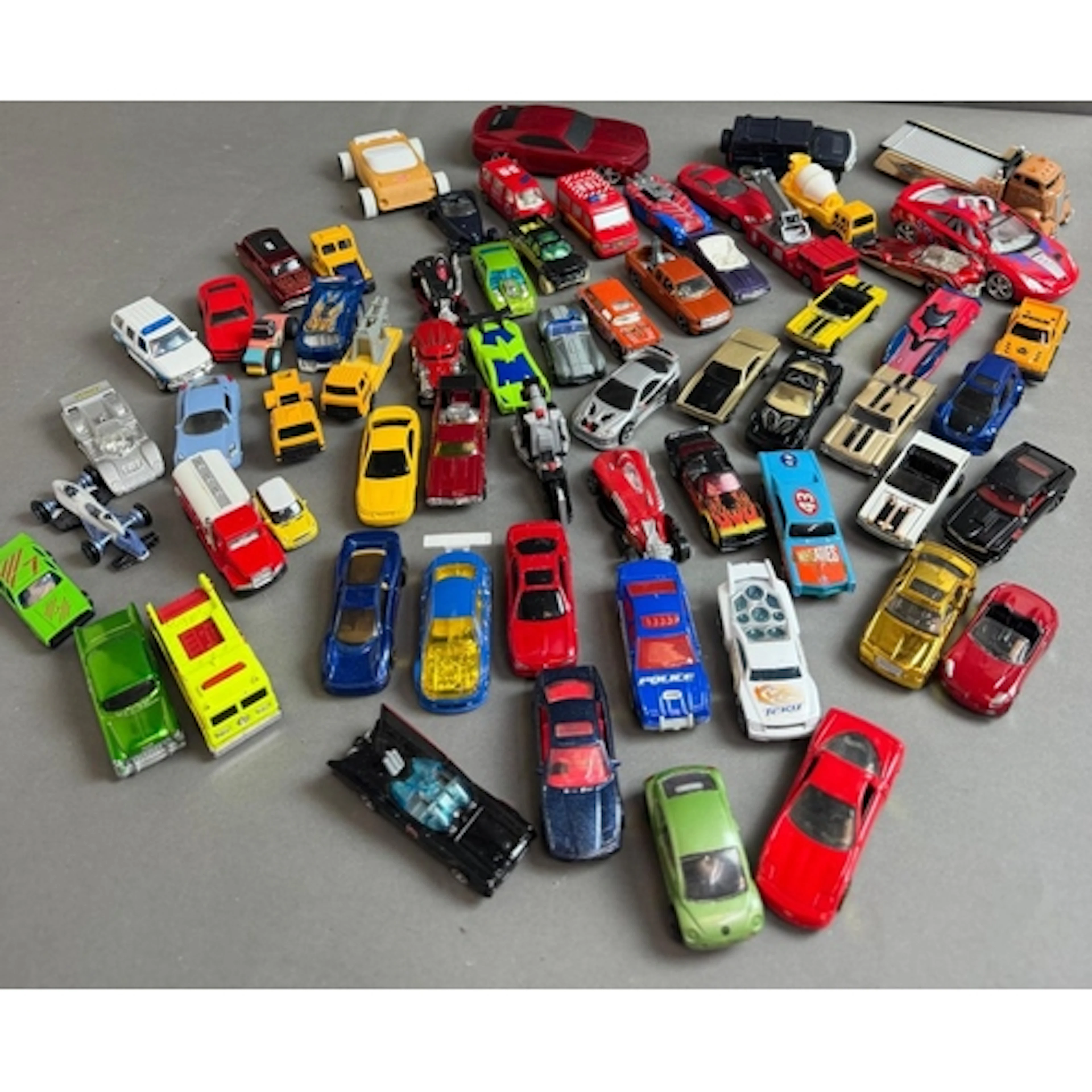 A collection of die-cast cars. Mainly Hotwheels