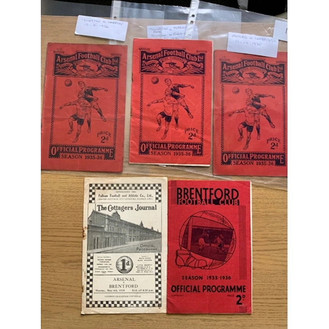 1935 - 1936 Football Programmes Of Matches At Arsenal: Inclu...