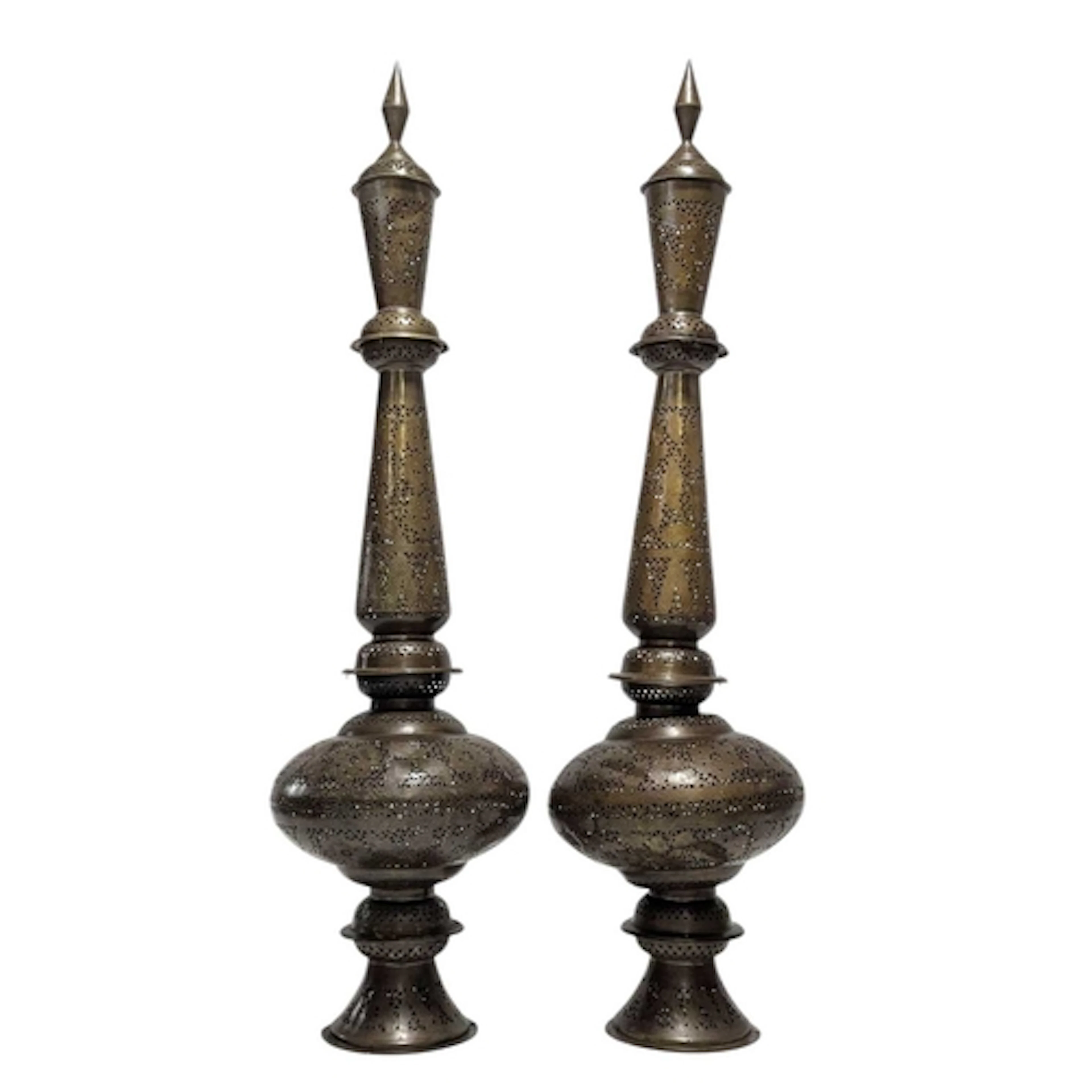 A pair of large Moroccan Middle Eastern vintage 20th-century...