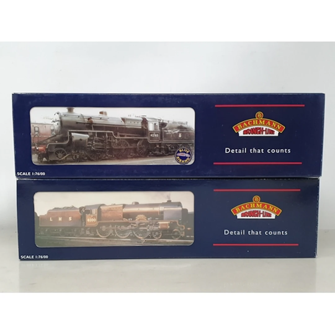 Two Bachmann 00 gauge LMS crimson steam Locomotives comprisi...