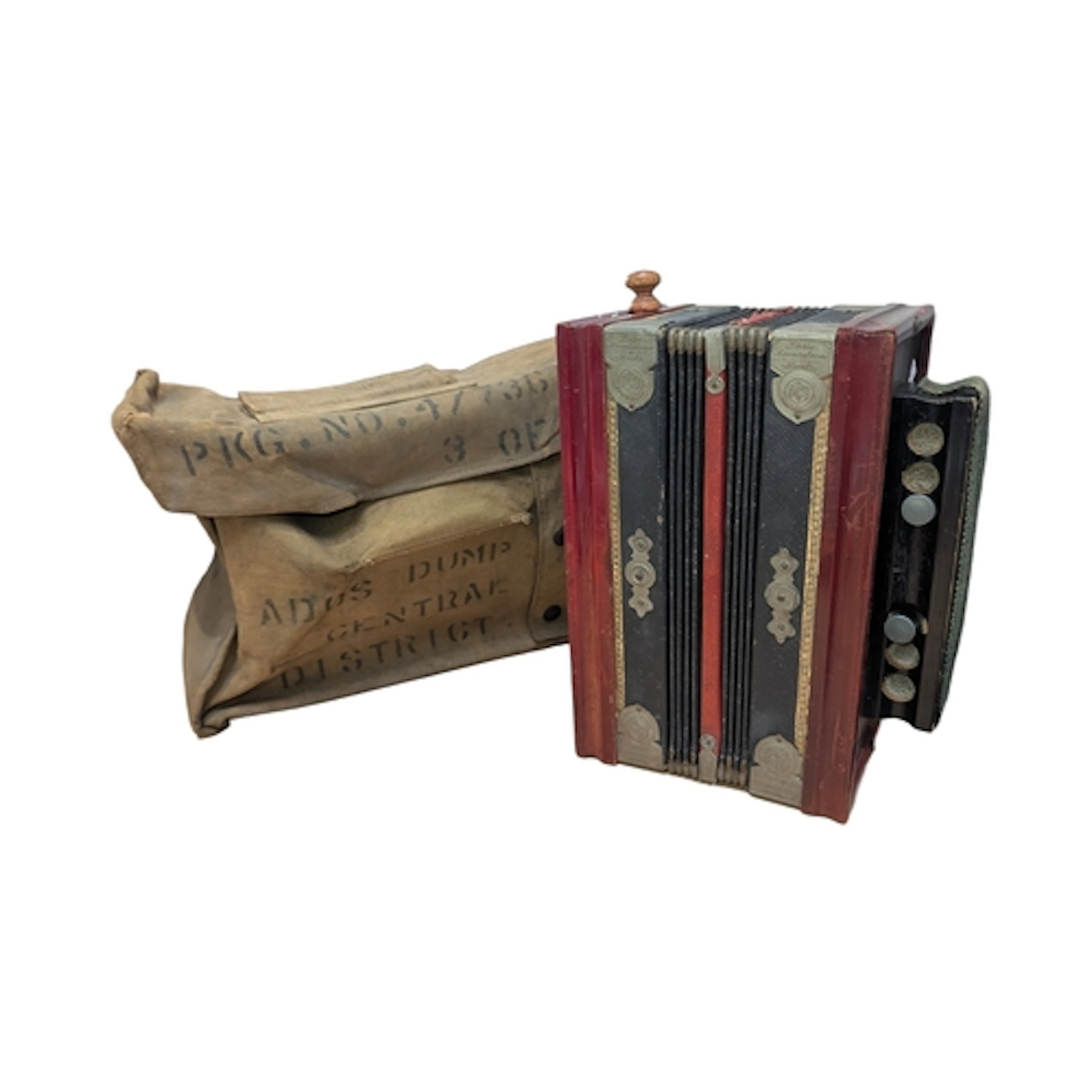 An early 20th century Dora Accordion Marke squeeze box. Mark...