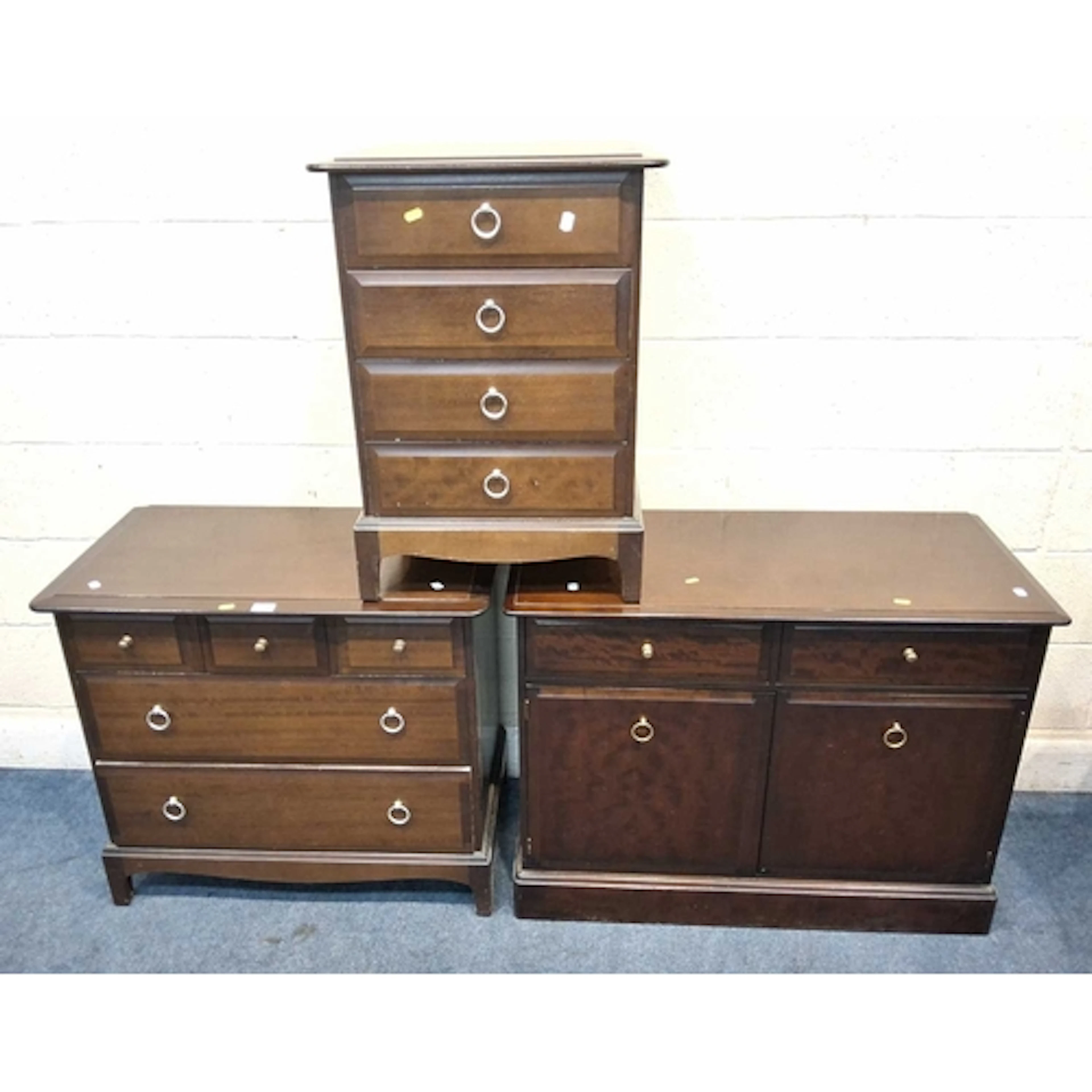 THREE PIECES OF STAG MINSTREL FURNITURE, to include a double...