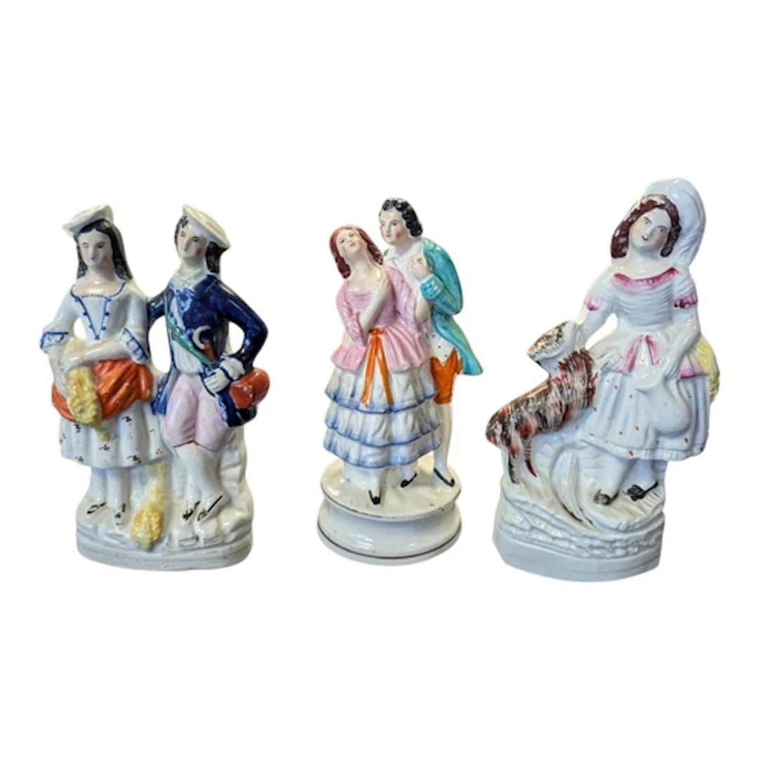 A collection of three 19th century Victorian Staffordshire F...