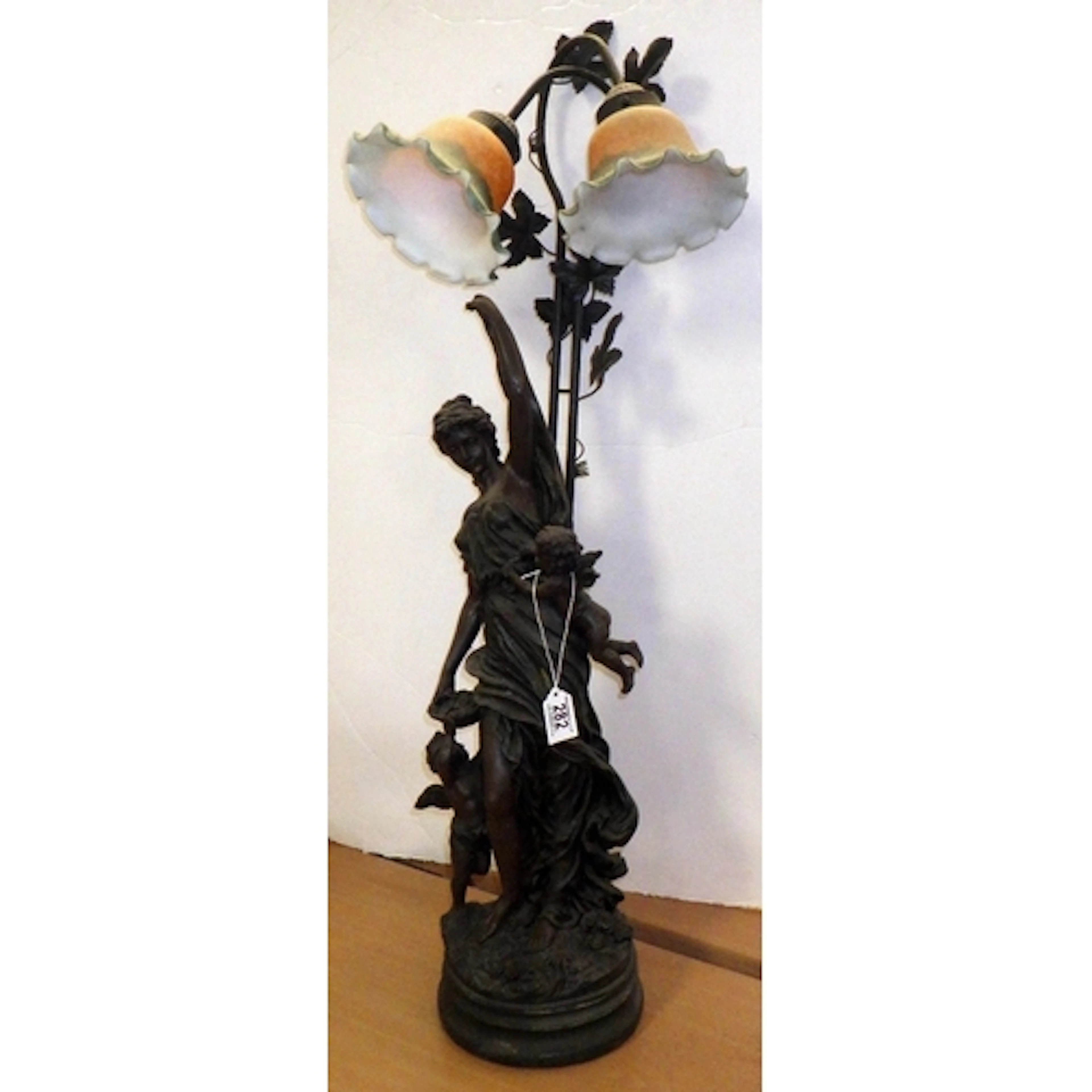 A large resin Art Nouveau style lamp