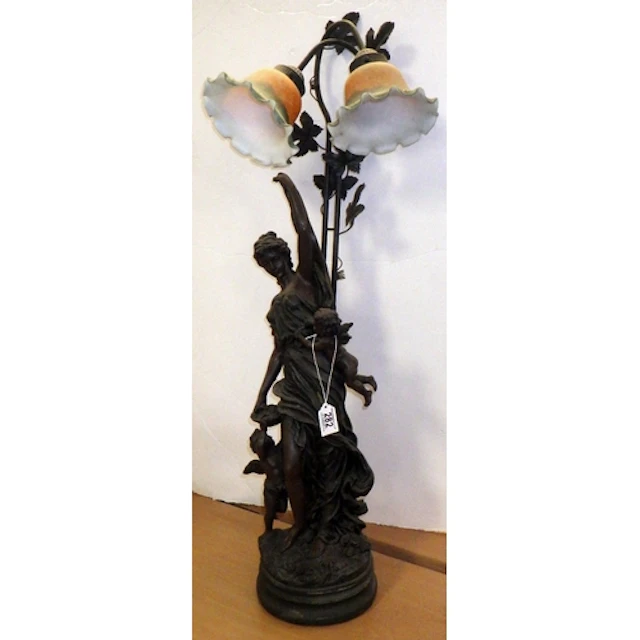 A large resin Art Nouveau style lamp
