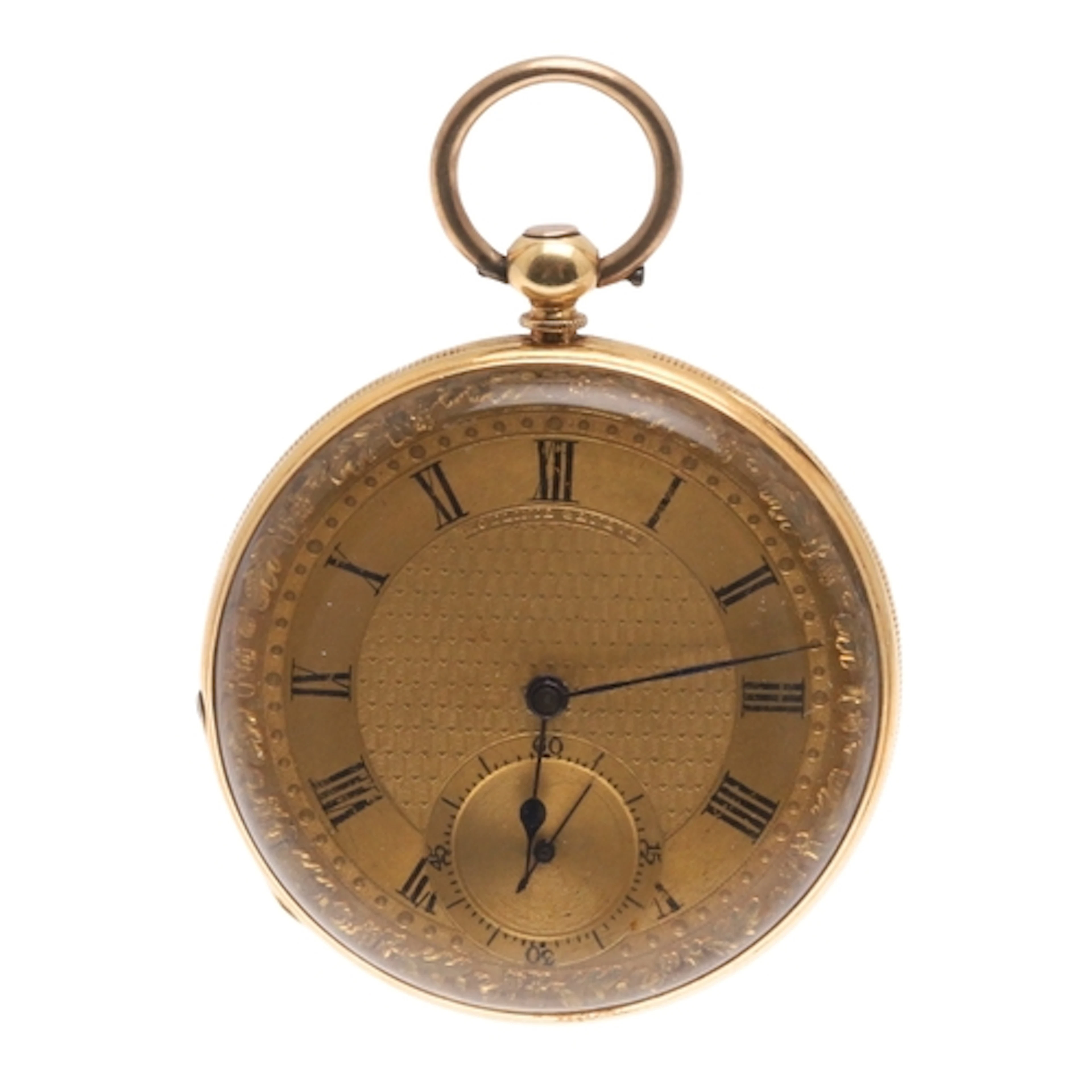 AN 18CT GOLD OPEN POCKET WATCH BY MOULINIE, GENEVE. the sign...
