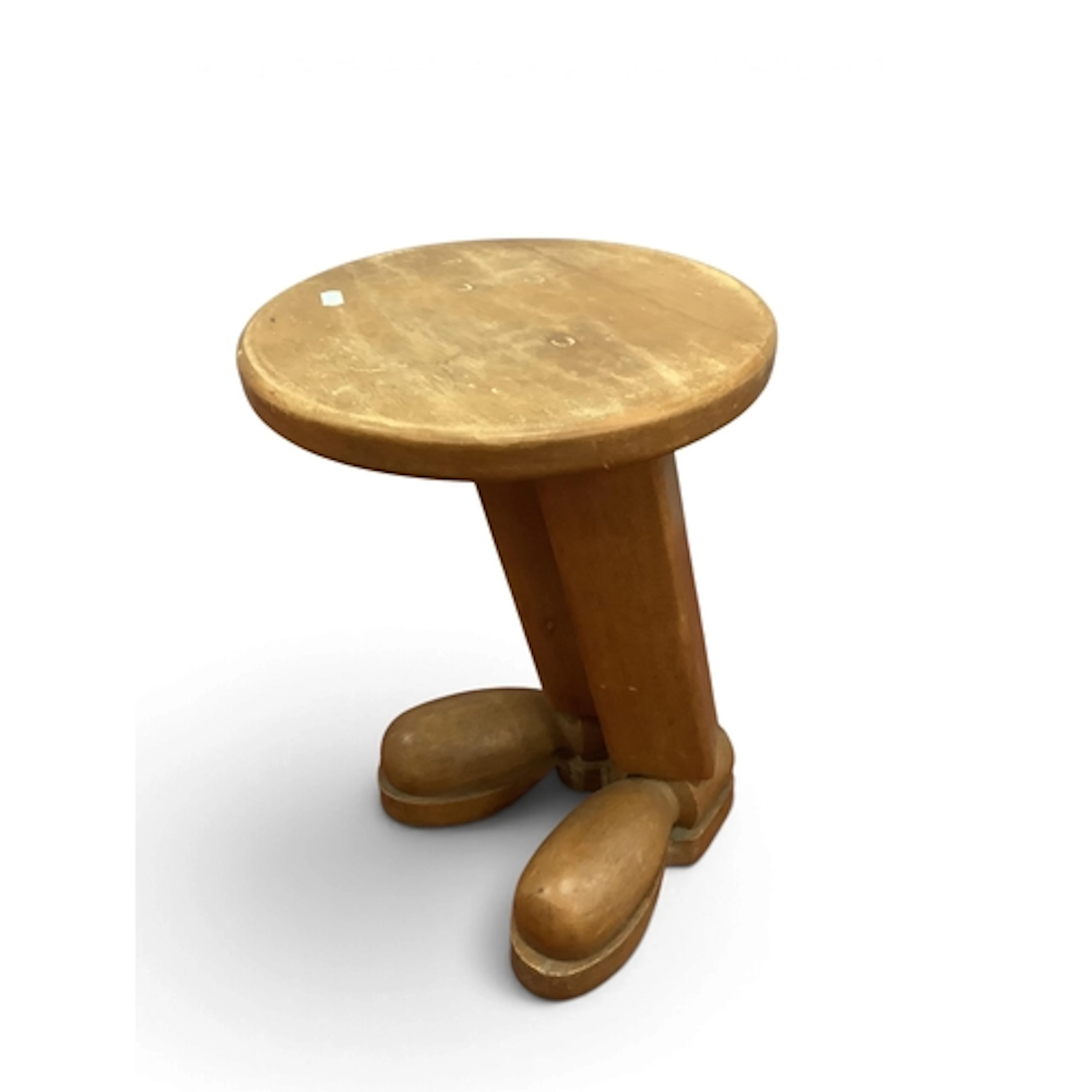 Novelty Wooden Side Table, circa 1980s, with circular top an...
