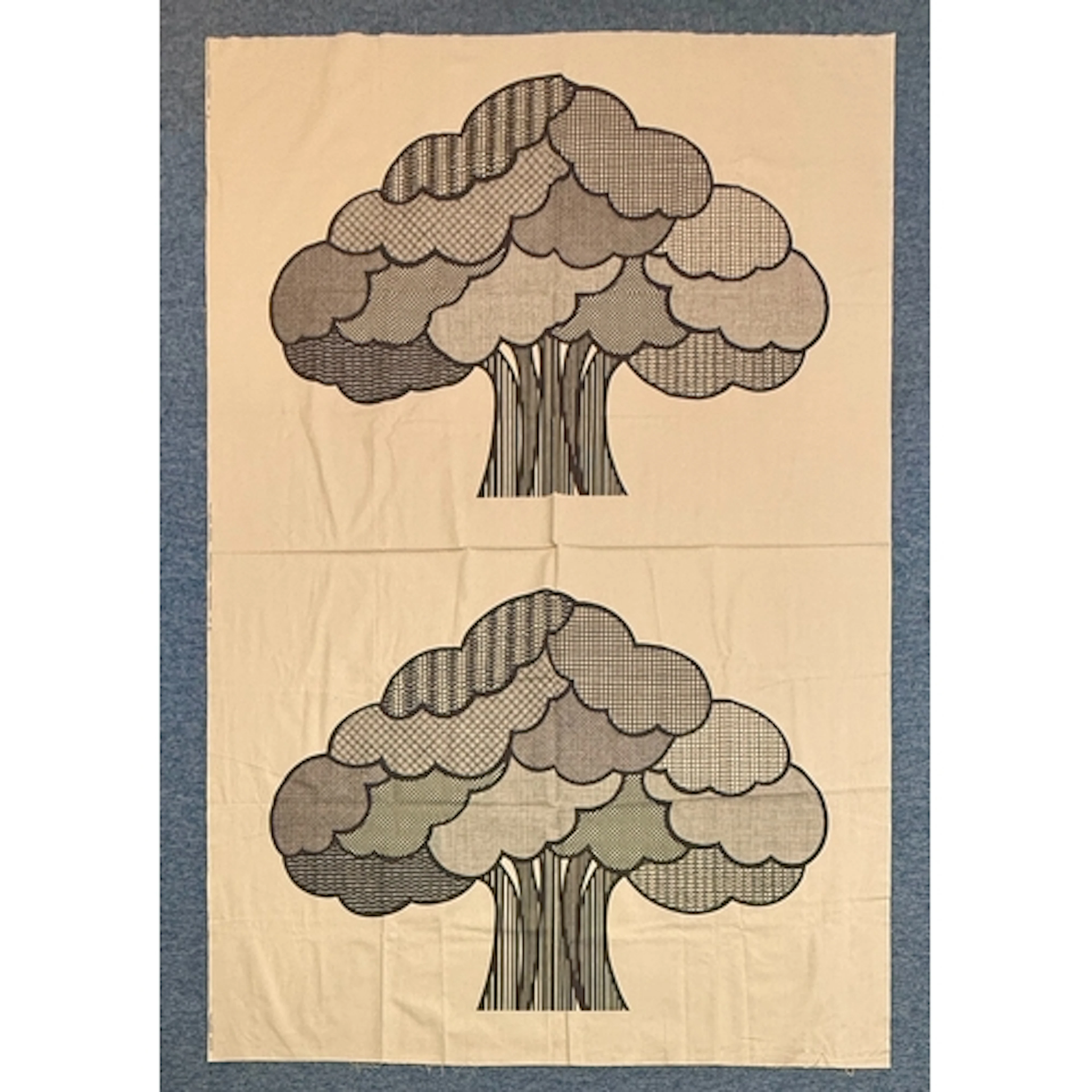 A quantity of vintage mid-century and later fabrics; designs...