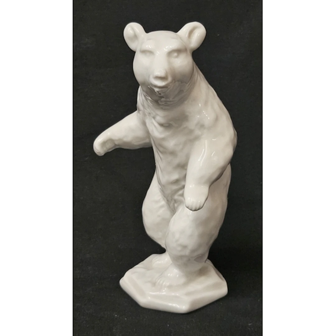 Vintage Rosenthal White Porcelain Standing Bear Figurine app...