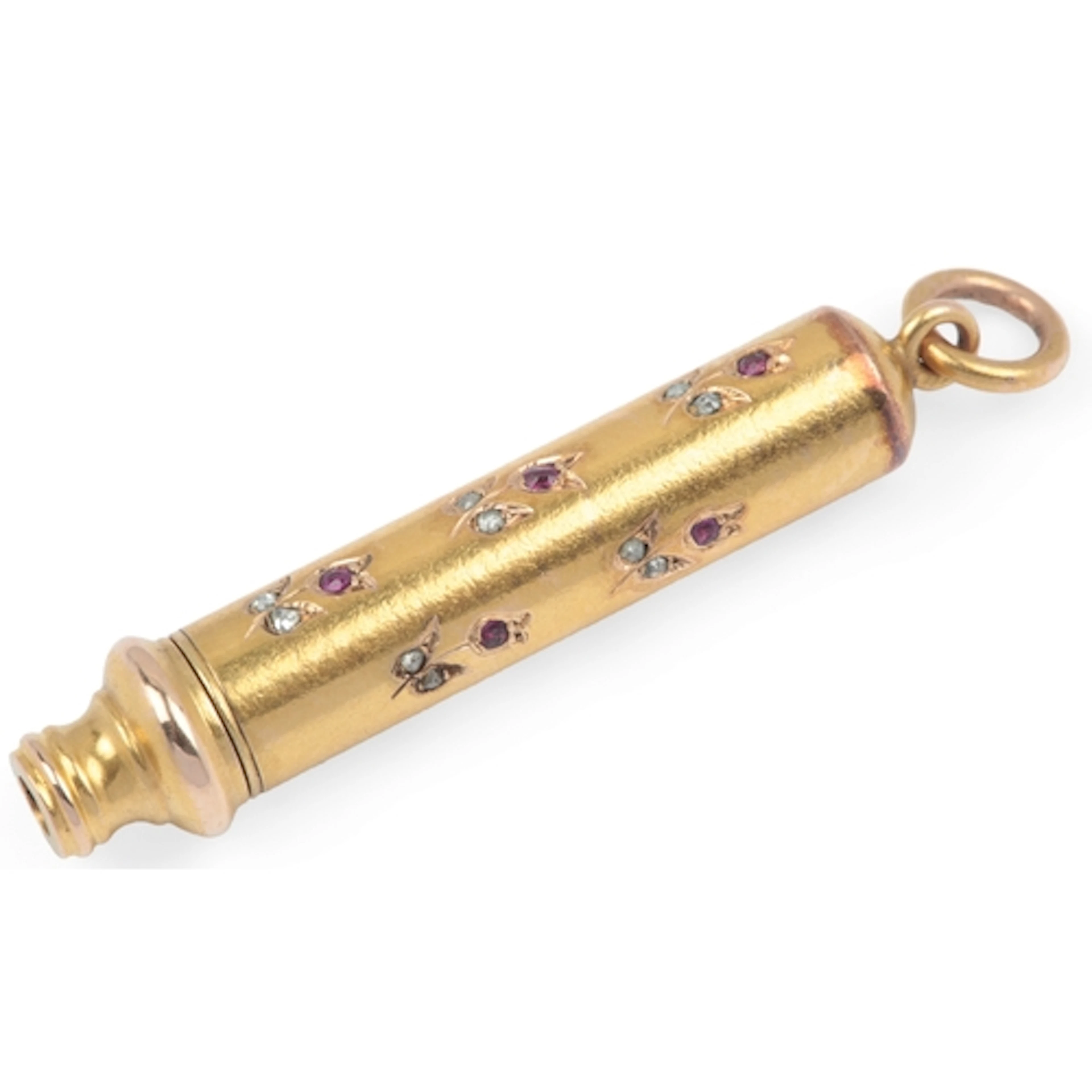 A gold, ruby and diamond propelling pencil, France, late 19t...