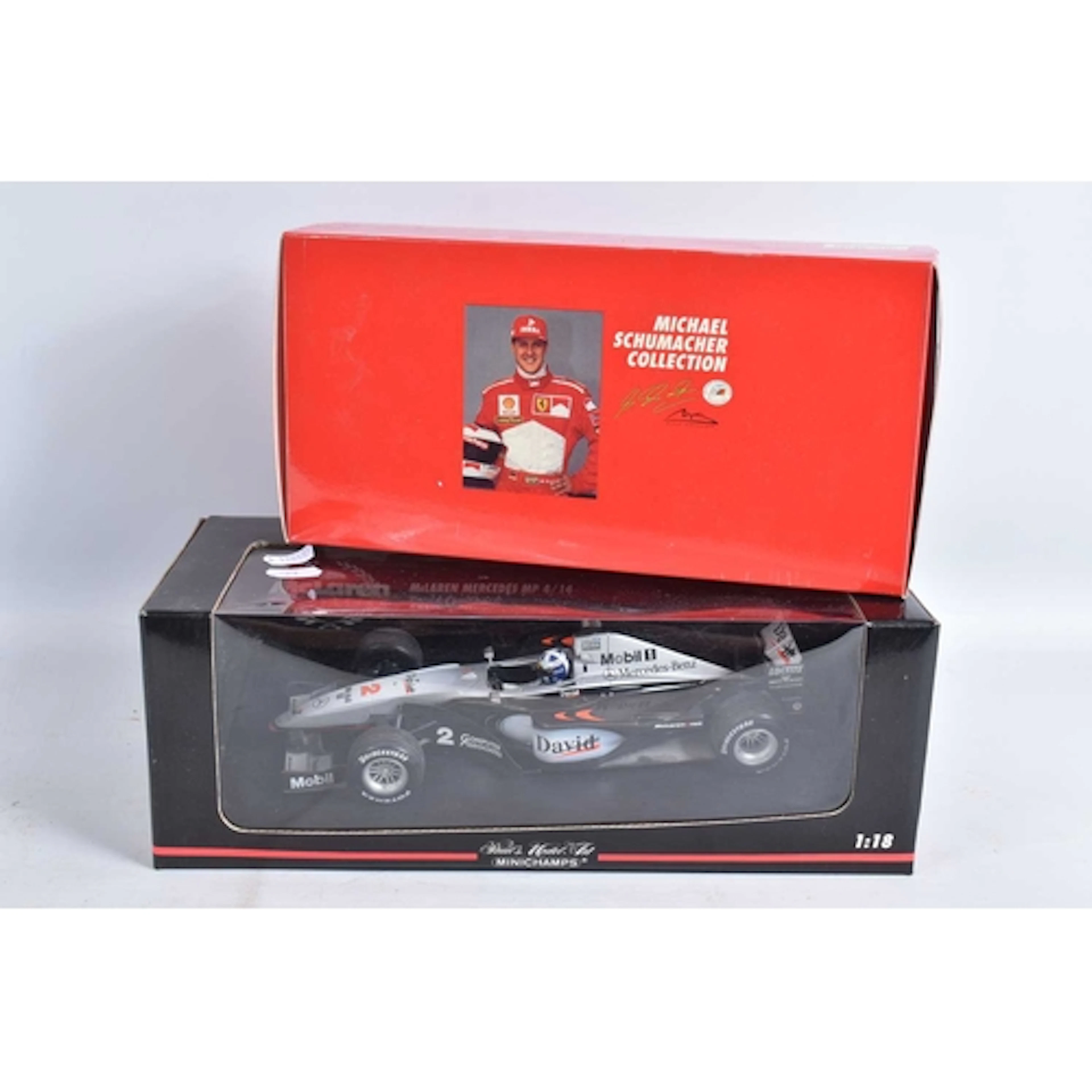 TWO BOXED PAUL'S MODEL ART MINICHAMPS 1/18 SCALE FORMULA 1 R...