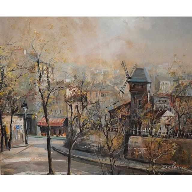 Lucian Delarue (1925–2011), 'Le Moulin', a Parisian scene, s...