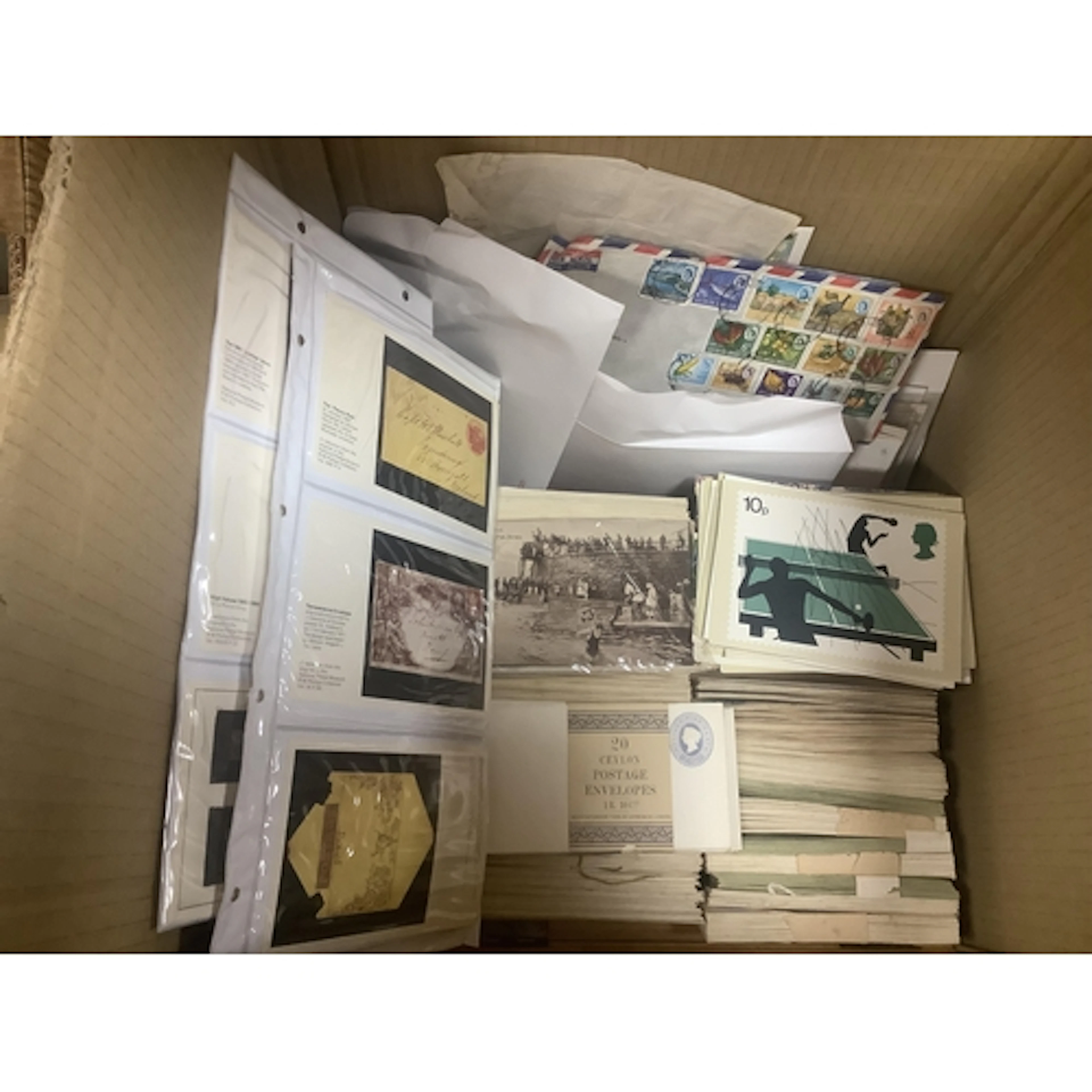 Mixed lot of GB and Commonwealth stamps, postcards and ephem...