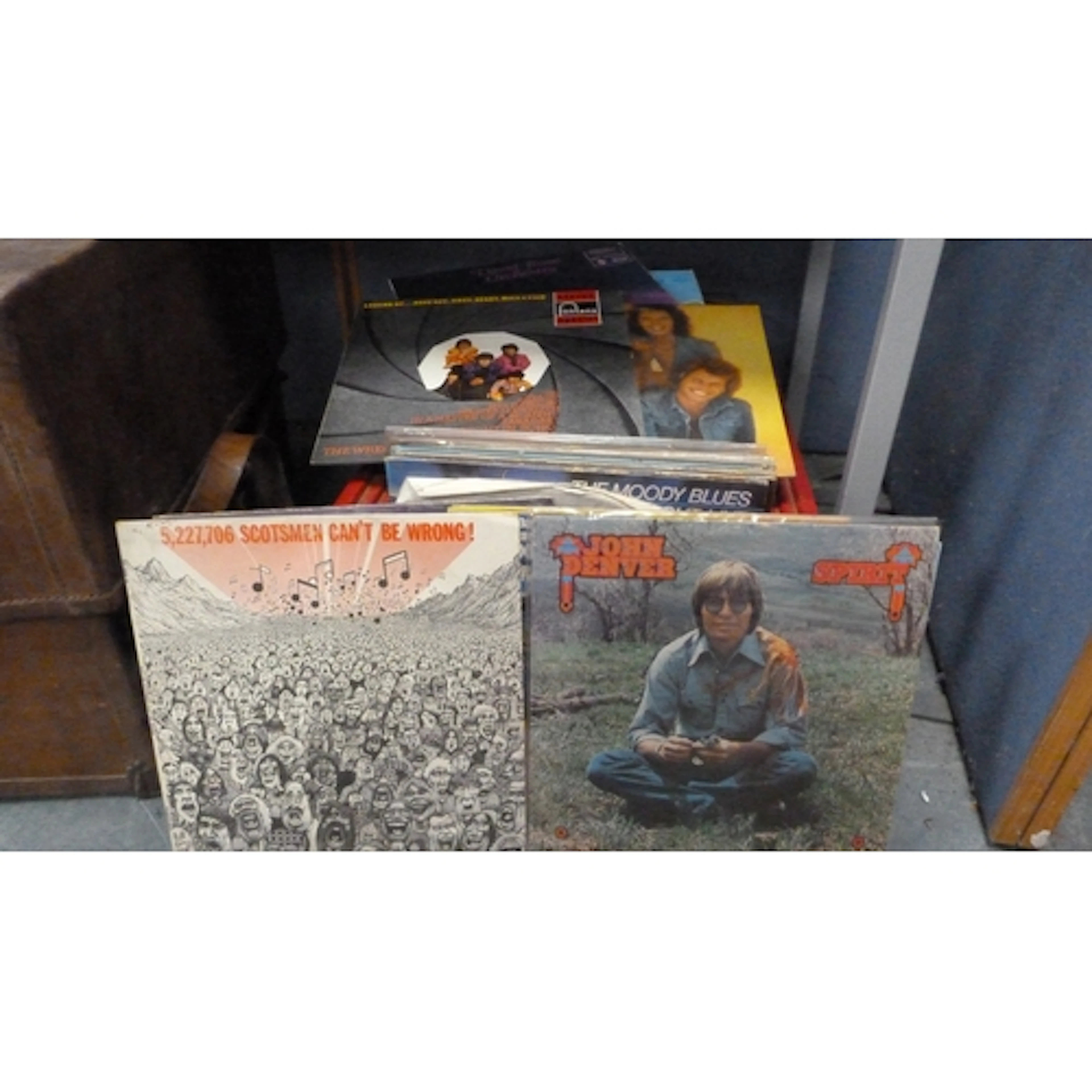 Box of vinyl albums to include John Denver, Bob Dylan, The B...